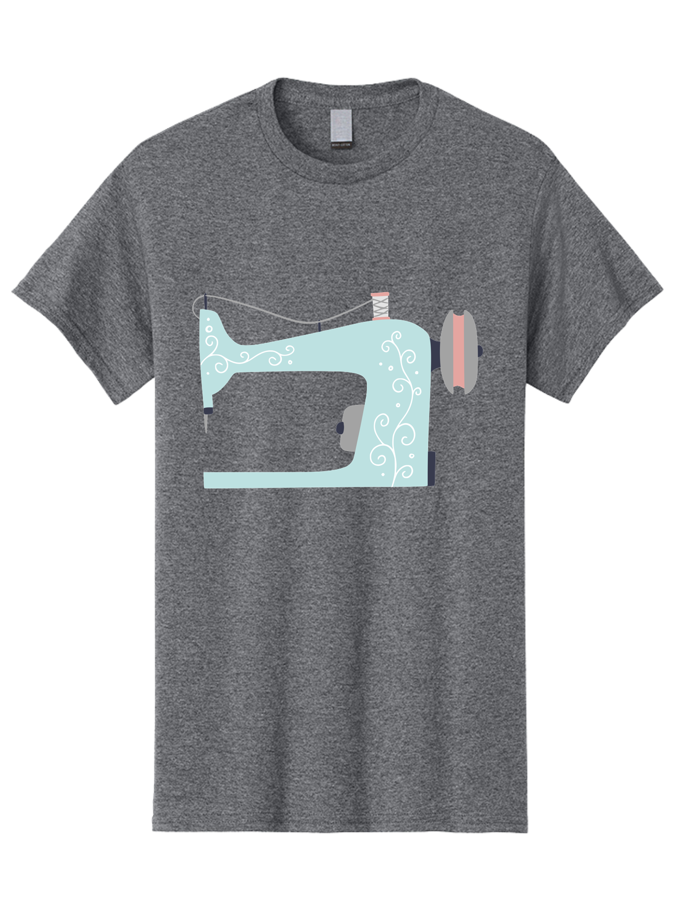 Sewing-Machine-2 Men'S Graphic Tee, 100% Cotton, Comfortable Casual Summer Wear, Machine Washable, Sewing Machine, Vintage Style, Floral Patterns, Pastel Colors, Sewing Equipment, Tailoring, Fashion Design, Textile Art, Embroidery Aac101