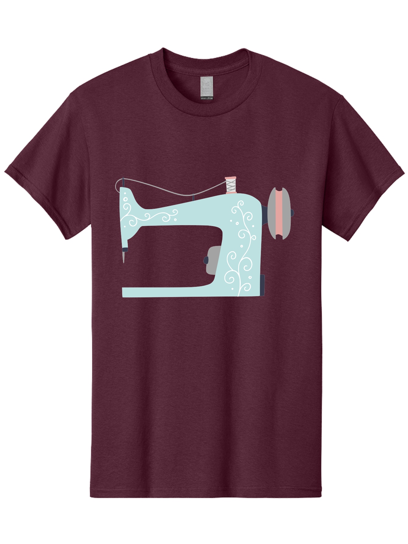 Sewing-Machine-2 Men'S Graphic Tee, 100% Cotton, Comfortable Casual Summer Wear, Machine Washable, Sewing Machine, Vintage Style, Floral Patterns, Pastel Colors, Sewing Equipment, Tailoring, Fashion Design, Textile Art, Embroidery Aac101