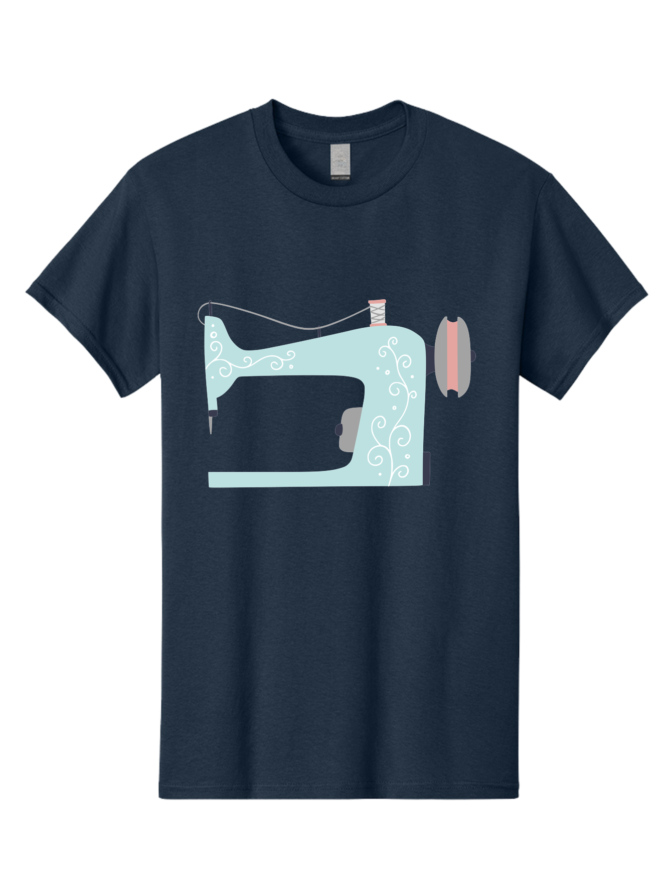 Sewing-Machine-2 Men'S Graphic Tee, 100% Cotton, Comfortable Casual Summer Wear, Machine Washable, Sewing Machine, Vintage Style, Floral Patterns, Pastel Colors, Sewing Equipment, Tailoring, Fashion Design, Textile Art, Embroidery Aac101