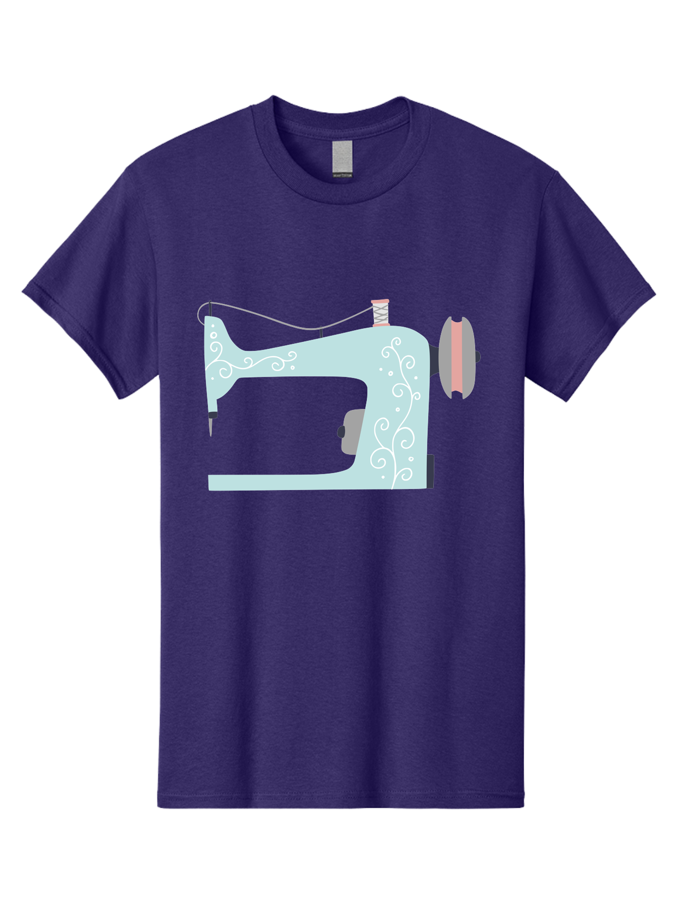 Sewing-Machine-2 Men'S Graphic Tee, 100% Cotton, Comfortable Casual Summer Wear, Machine Washable, Sewing Machine, Vintage Style, Floral Patterns, Pastel Colors, Sewing Equipment, Tailoring, Fashion Design, Textile Art, Embroidery Aac101