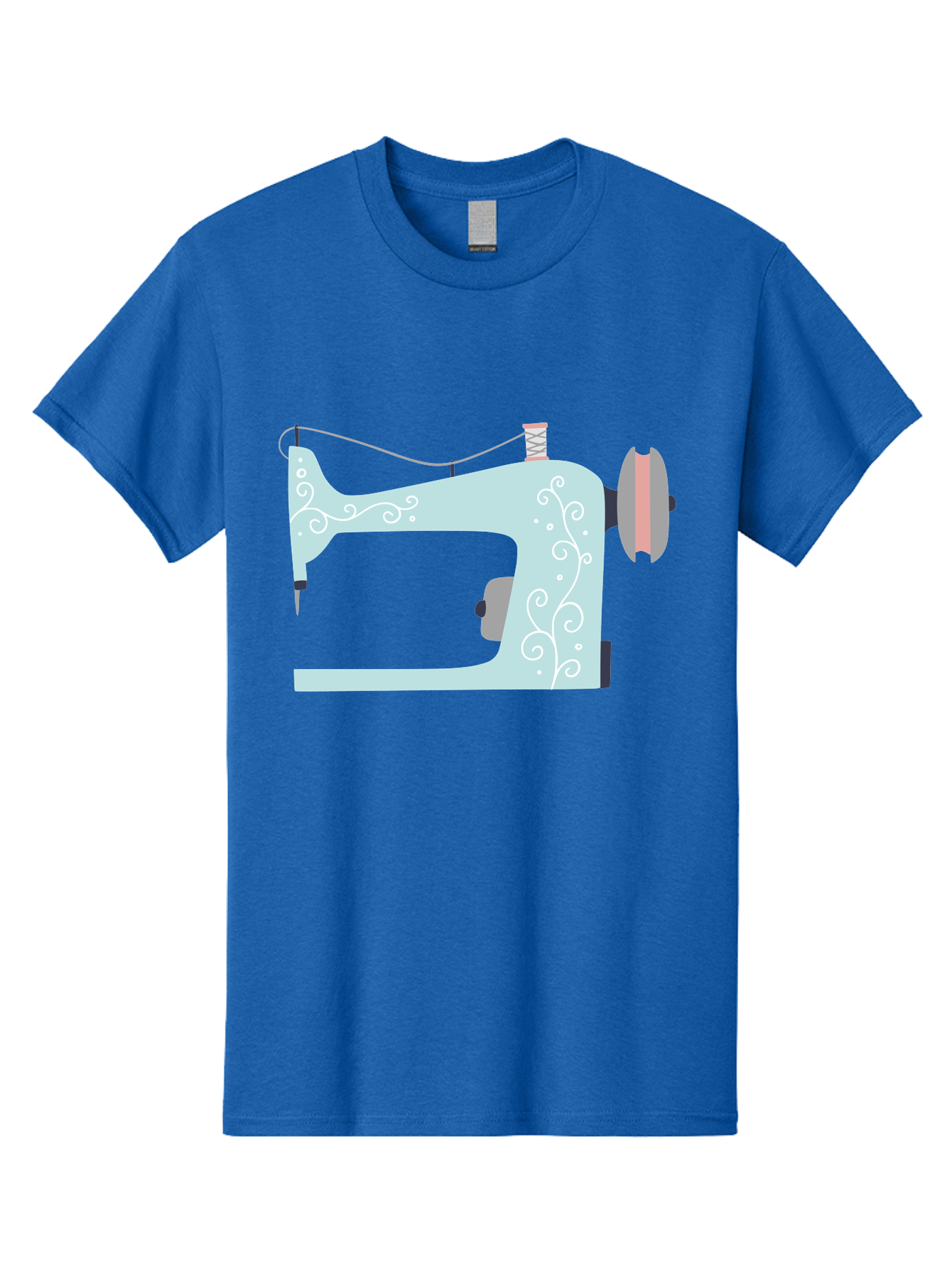 Sewing-Machine-2 Men'S Graphic Tee, 100% Cotton, Comfortable Casual Summer Wear, Machine Washable, Sewing Machine, Vintage Style, Floral Patterns, Pastel Colors, Sewing Equipment, Tailoring, Fashion Design, Textile Art, Embroidery Aac101