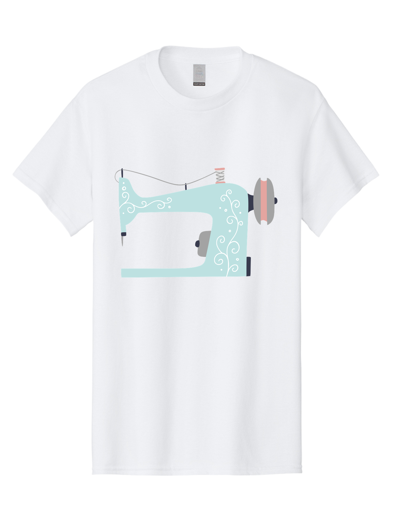 Sewing-Machine-2 Men'S Graphic Tee, 100% Cotton, Comfortable Casual Summer Wear, Machine Washable, Sewing Machine, Vintage Style, Floral Patterns, Pastel Colors, Sewing Equipment, Tailoring, Fashion Design, Textile Art, Embroidery Aac101