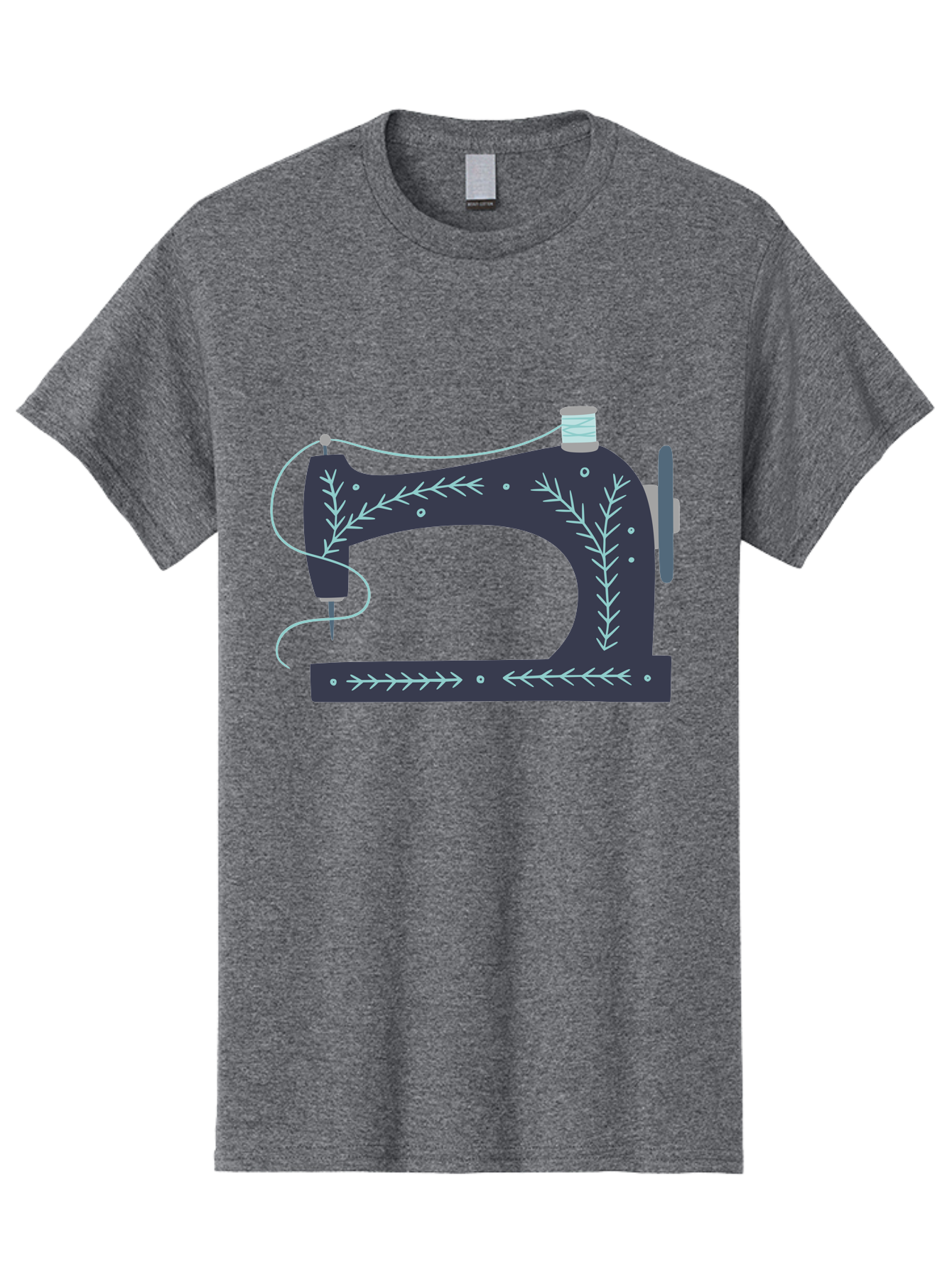 Sewing-Machine-3 Men'S Graphic Tee, 100% Cotton, Comfortable Casual Summer Wear, Machine Washable, Vintage Sewing Machine, Floral Designs, Sewing Decor, Needle And Thread, Textile Art, Creative Inspiration, Diy Fashion, Handmade Crafts Aac102
