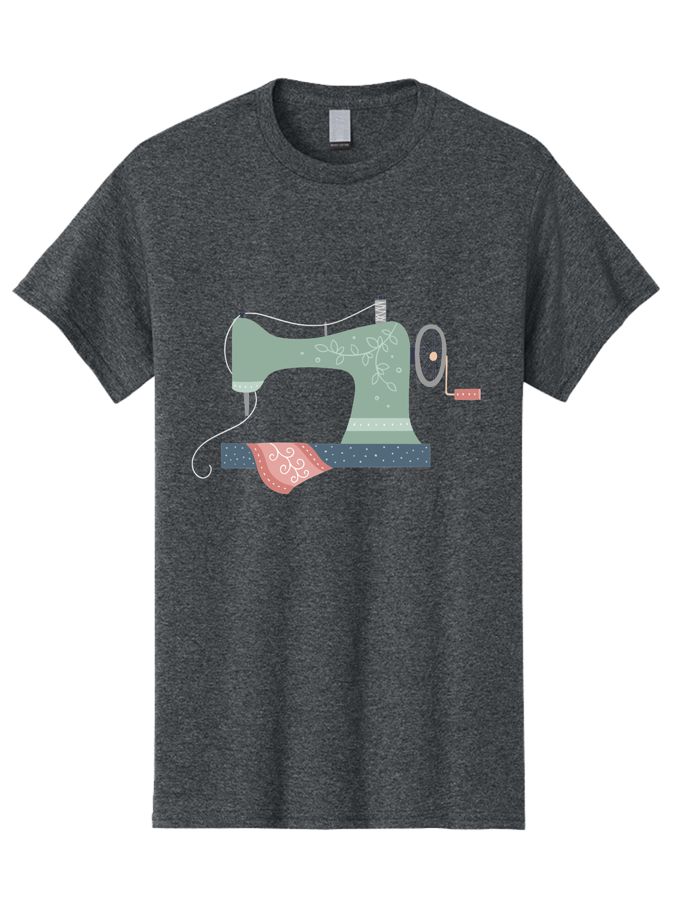 Sewing-Machine-4 Men'S Graphic Tee, 100% Cotton, Comfortable Casual Summer Wear, Machine Washable, Vintage Sewing Machine, Floral Design, Sewing Thread, Handmade Crafts, Diy Fashion, Creative Hobbies, Stitching, Needlework, Embroidery, Aac103