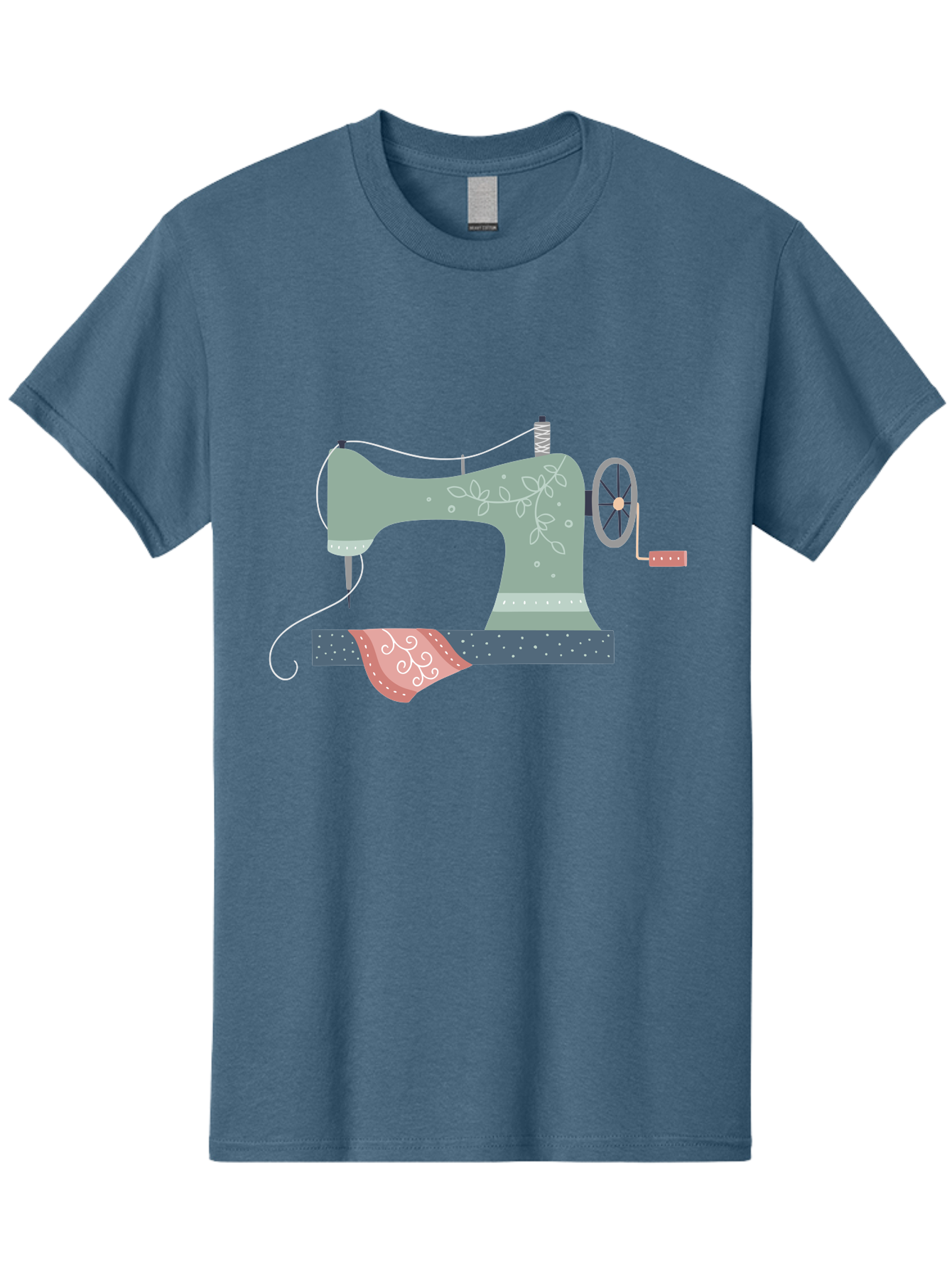 Sewing-Machine-4 Men'S Graphic Tee, 100% Cotton, Comfortable Casual Summer Wear, Machine Washable, Vintage Sewing Machine, Floral Design, Sewing Thread, Handmade Crafts, Diy Fashion, Creative Hobbies, Stitching, Needlework, Embroidery, Aac103