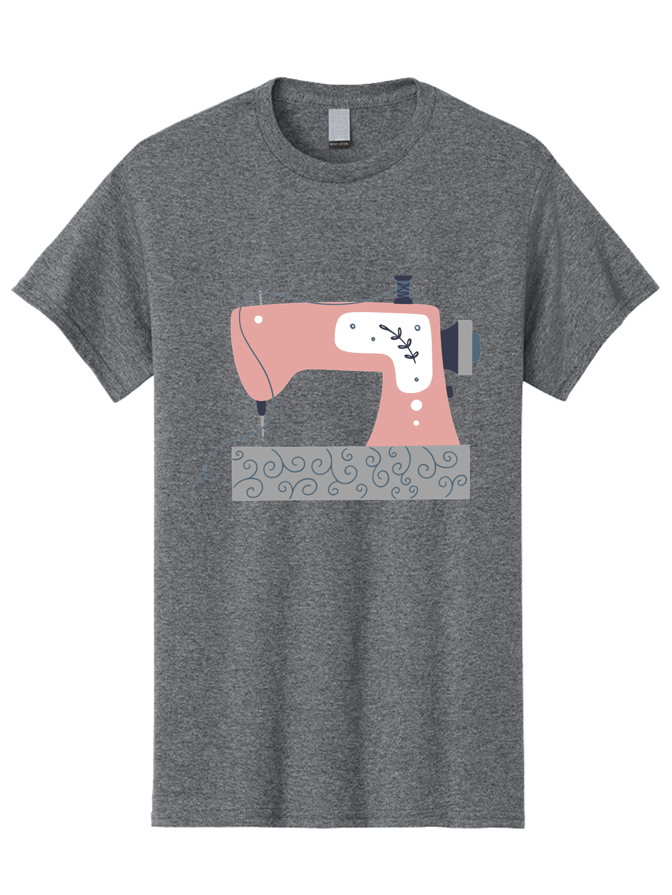 Sewing-Machine-6 Men'S Graphic Tee, 100% Cotton, Comfortable Casual Summer Wear, Machine Washable, Sewing Machine, Pink And White Machine, Thread And Fabric, Sewing Hobby, Crafting, Needlework, Handmade, Tailoring Aac105