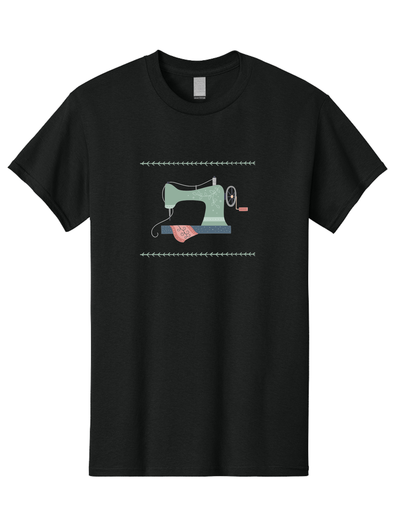 Sewing-Machine Men'S Graphic Tee, 100% Cotton, Comfortable Casual Summer Wear, Machine Washable, Vintage Sewing Machine, Floral Patterns, Red Fabric, White Designs, Antique Style, Sewing Accessories, Decorative Elements, Nostalgic Charm, Aac106