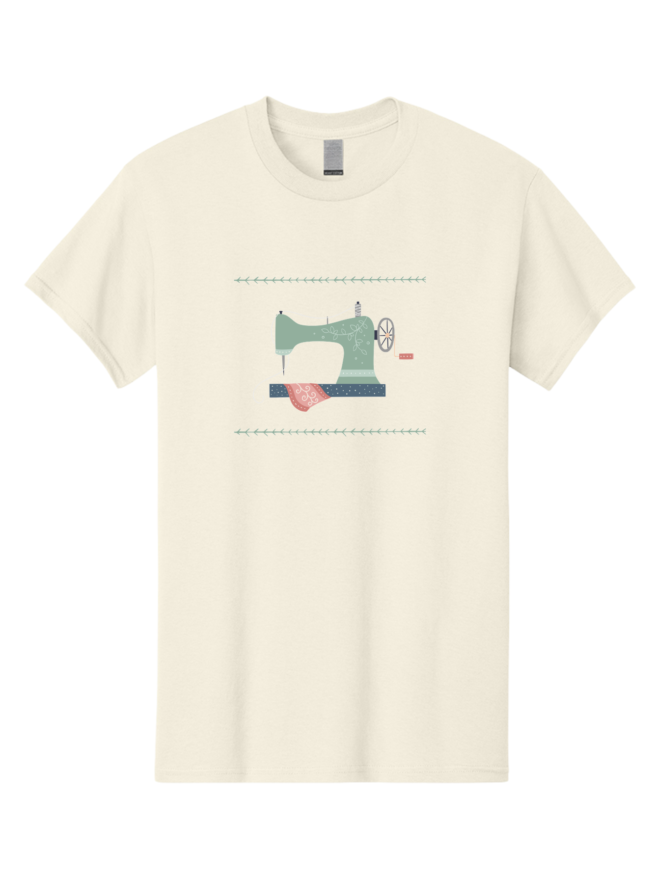 Sewing-Machine Men'S Graphic Tee, 100% Cotton, Comfortable Casual Summer Wear, Machine Washable, Vintage Sewing Machine, Floral Patterns, Red Fabric, White Designs, Antique Style, Sewing Accessories, Decorative Elements, Nostalgic Charm, Aac106