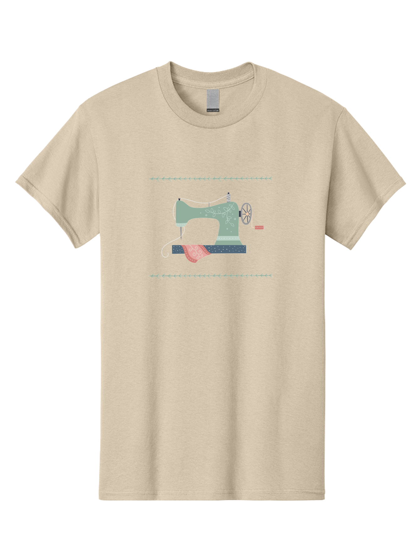 Sewing-Machine Men'S Graphic Tee, 100% Cotton, Comfortable Casual Summer Wear, Machine Washable, Vintage Sewing Machine, Floral Patterns, Red Fabric, White Designs, Antique Style, Sewing Accessories, Decorative Elements, Nostalgic Charm, Aac106