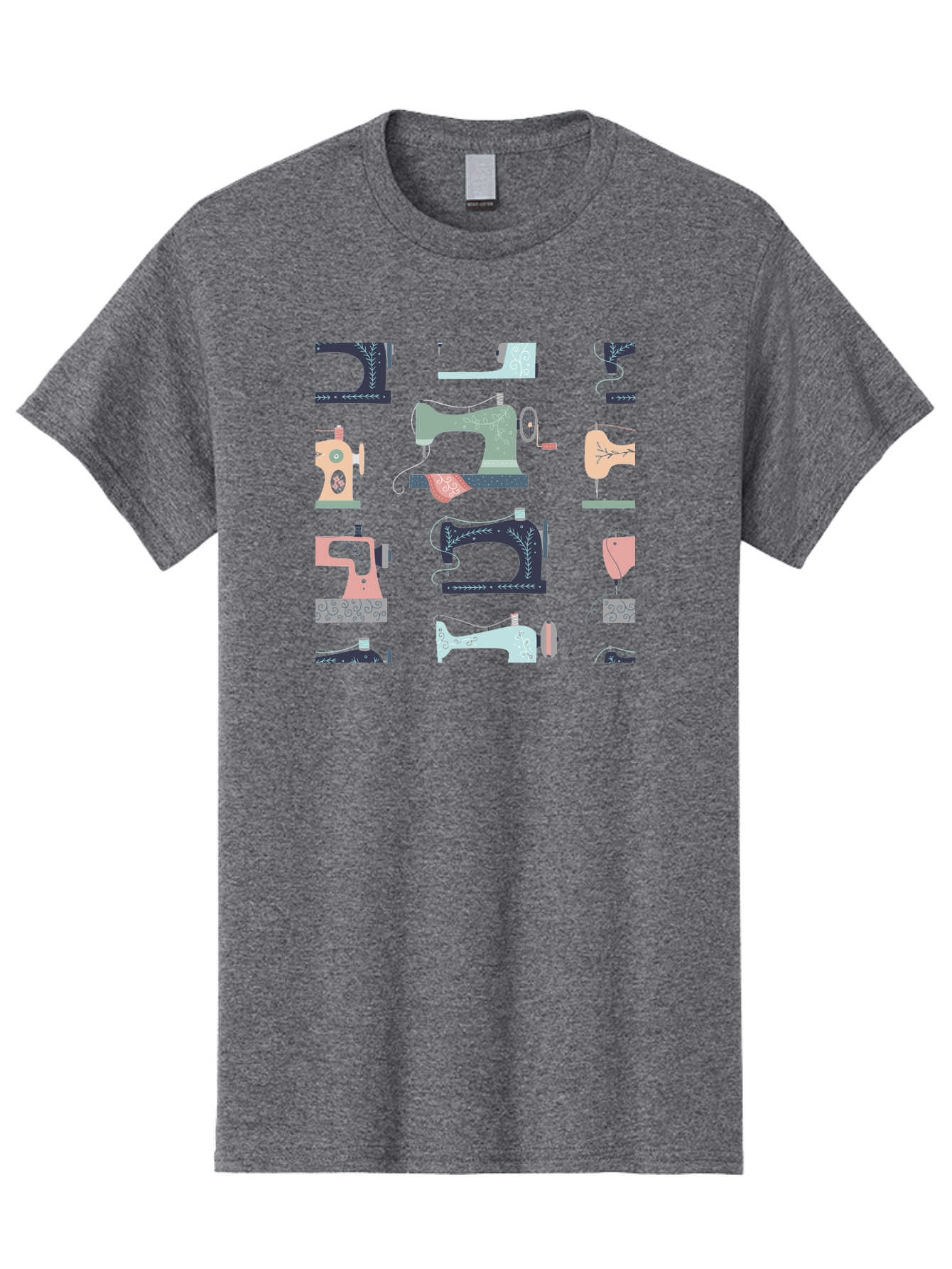 Sewing-Machines Men'S Graphic Tee, 100% Cotton, Comfortable Casual Summer Wear, Machine Washable, Sewing Machines, Vintage Style, Pastel Colors, Floral Patterns, Fashion Design, Handmade, Crafting, Tailor, Sewing Supplies, Thread, Needle Aac107