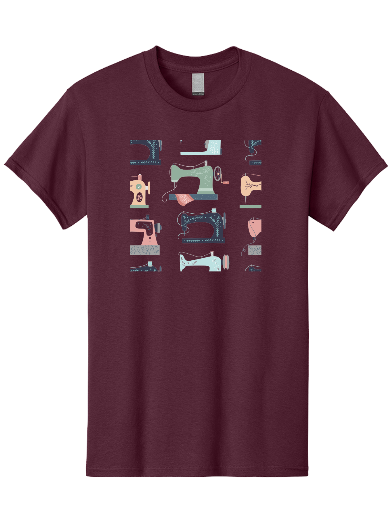 Sewing-Machines Men'S Graphic Tee, 100% Cotton, Comfortable Casual Summer Wear, Machine Washable, Sewing Machines, Vintage Style, Pastel Colors, Floral Patterns, Fashion Design, Handmade, Crafting, Tailor, Sewing Supplies, Thread, Needle Aac107