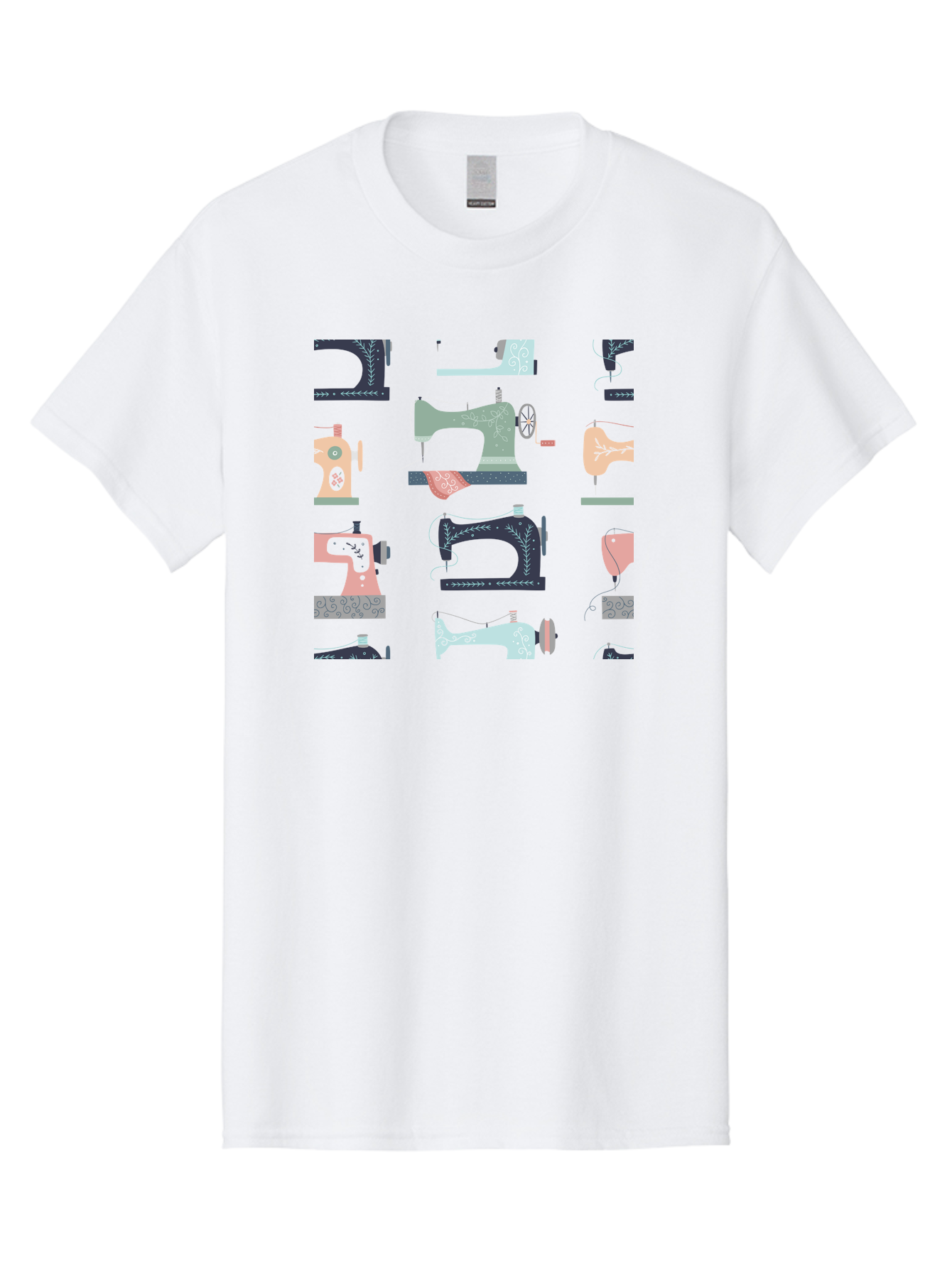 Sewing-Machines Men'S Graphic Tee, 100% Cotton, Comfortable Casual Summer Wear, Machine Washable, Sewing Machines, Vintage Style, Pastel Colors, Floral Patterns, Fashion Design, Handmade, Crafting, Tailor, Sewing Supplies, Thread, Needle Aac107