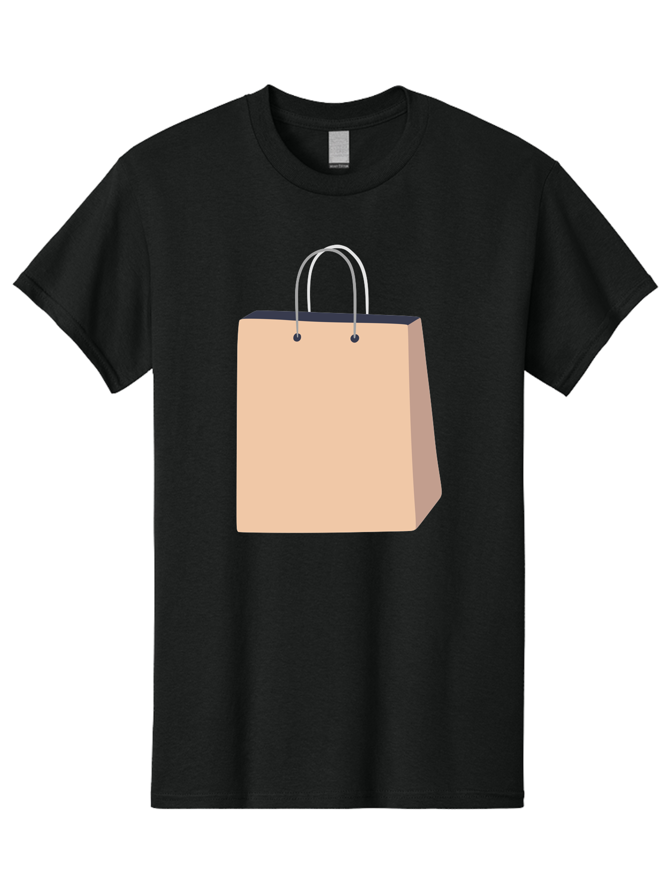 Shopping-Bag Men'S Graphic Tee, 100% Cotton, Comfortable Casual Summer Wear, Machine Washable, Shopping Bag, Retail Packaging, Paper Bag, Handles, Simple Design, Minimalist Style, E-Commerce, Packaging Design Aac111