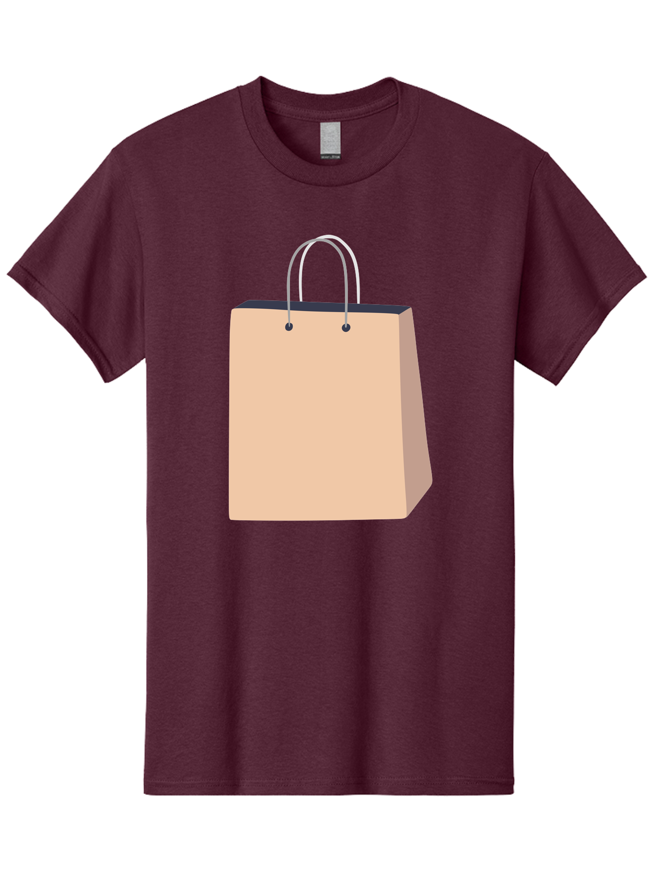 Shopping-Bag Men'S Graphic Tee, 100% Cotton, Comfortable Casual Summer Wear, Machine Washable, Shopping Bag, Retail Packaging, Paper Bag, Handles, Simple Design, Minimalist Style, E-Commerce, Packaging Design Aac111