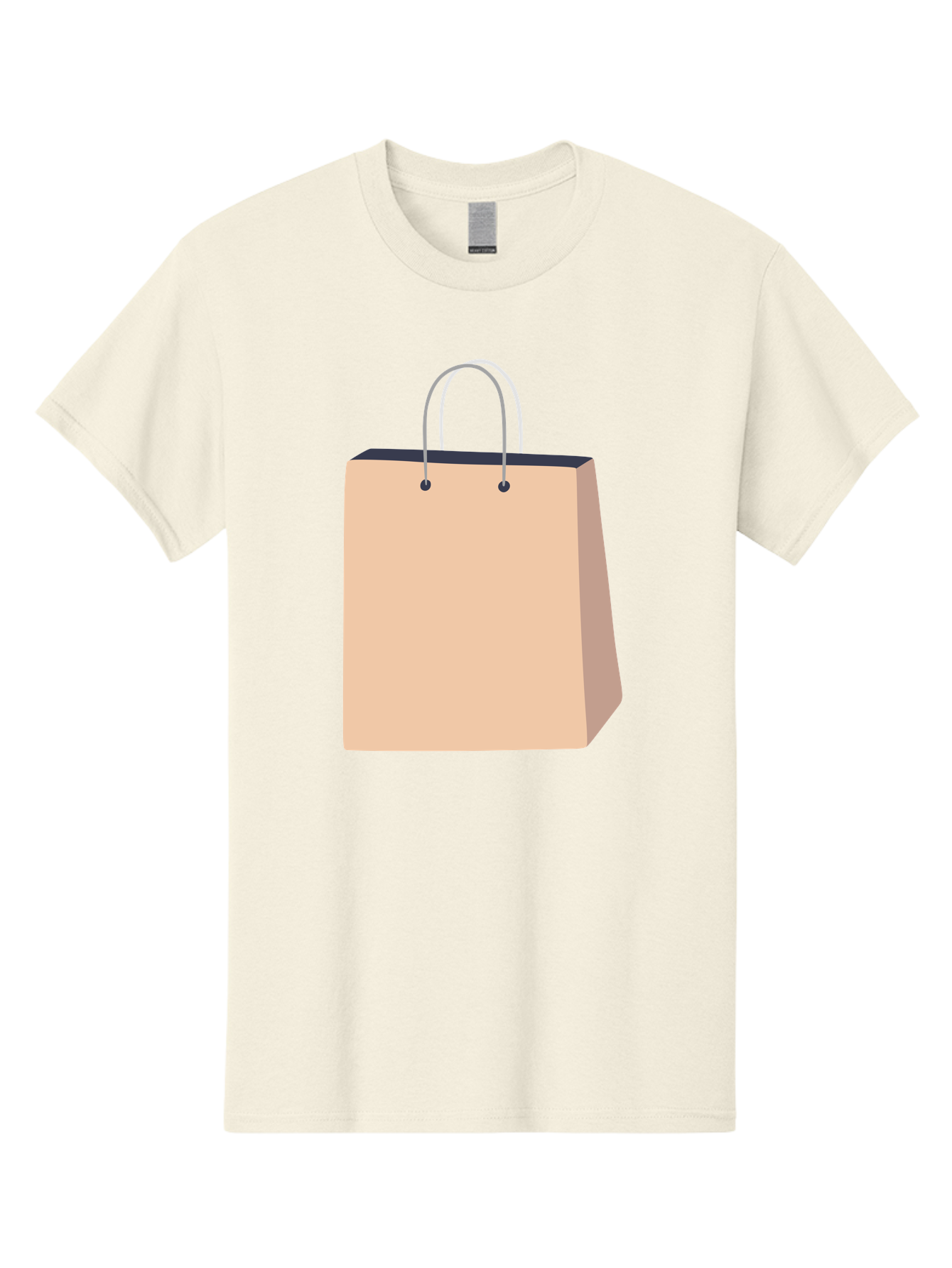Shopping-Bag Men'S Graphic Tee, 100% Cotton, Comfortable Casual Summer Wear, Machine Washable, Shopping Bag, Retail Packaging, Paper Bag, Handles, Simple Design, Minimalist Style, E-Commerce, Packaging Design Aac111