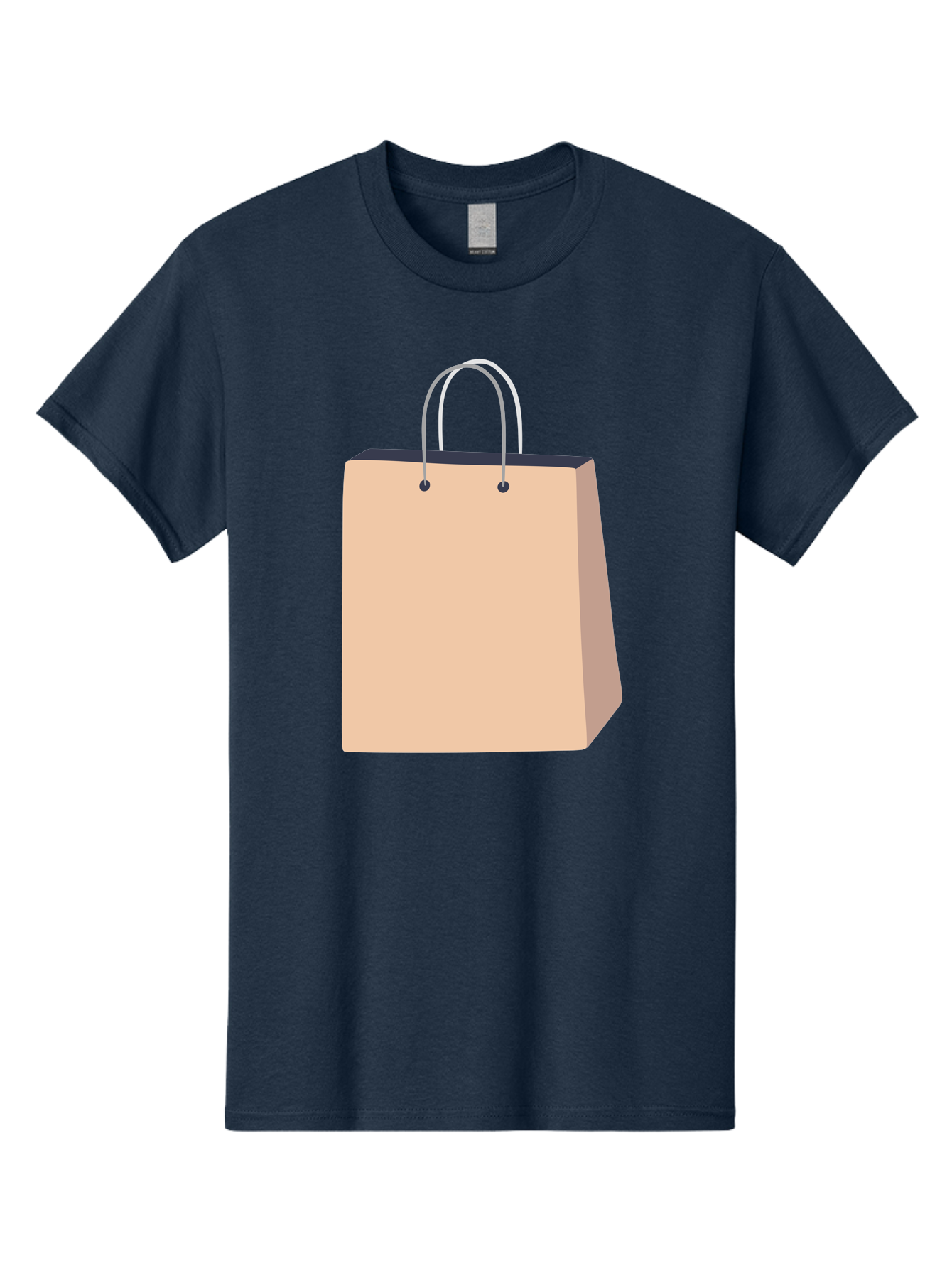 Shopping-Bag Men'S Graphic Tee, 100% Cotton, Comfortable Casual Summer Wear, Machine Washable, Shopping Bag, Retail Packaging, Paper Bag, Handles, Simple Design, Minimalist Style, E-Commerce, Packaging Design Aac111