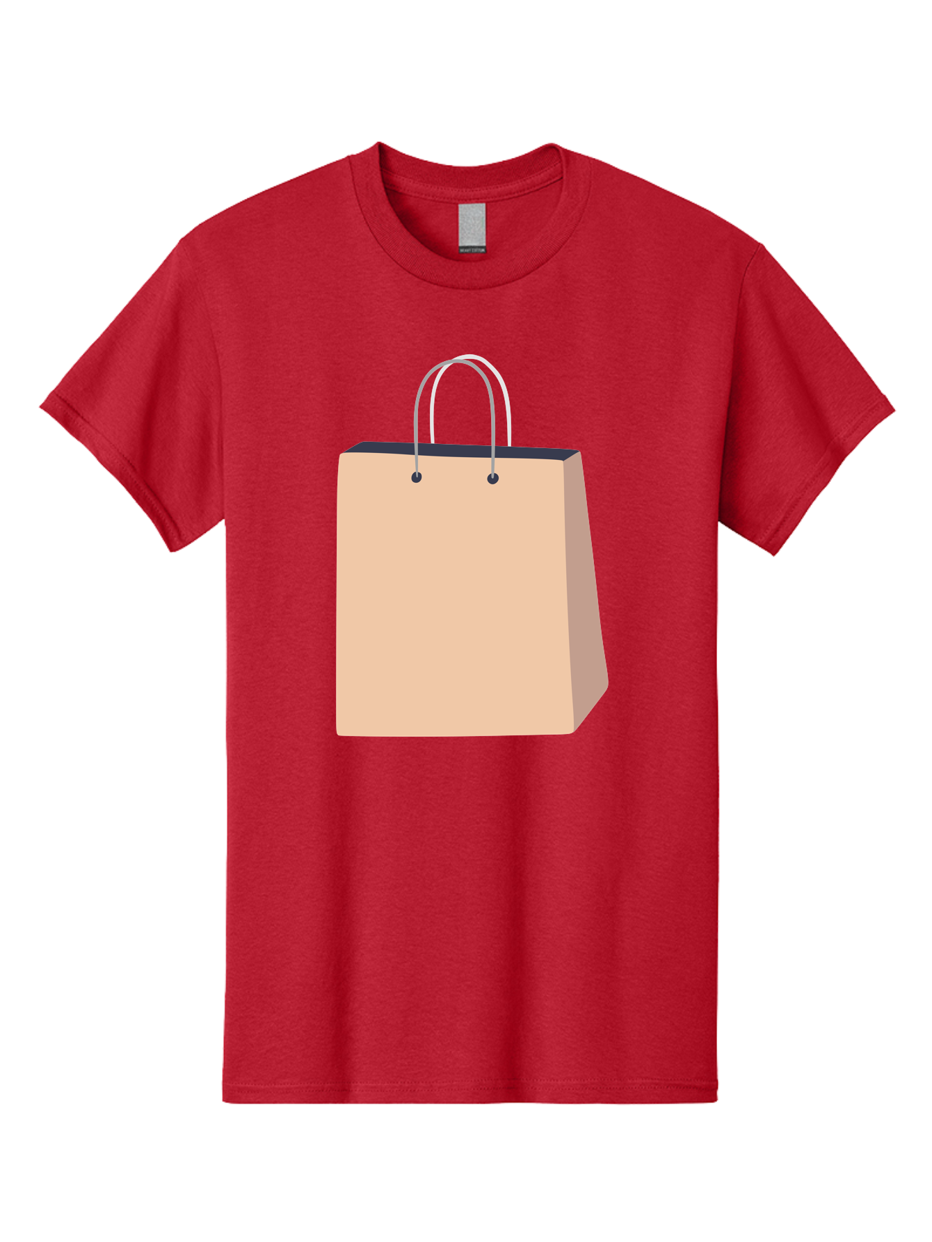 Shopping-Bag Men'S Graphic Tee, 100% Cotton, Comfortable Casual Summer Wear, Machine Washable, Shopping Bag, Retail Packaging, Paper Bag, Handles, Simple Design, Minimalist Style, E-Commerce, Packaging Design Aac111
