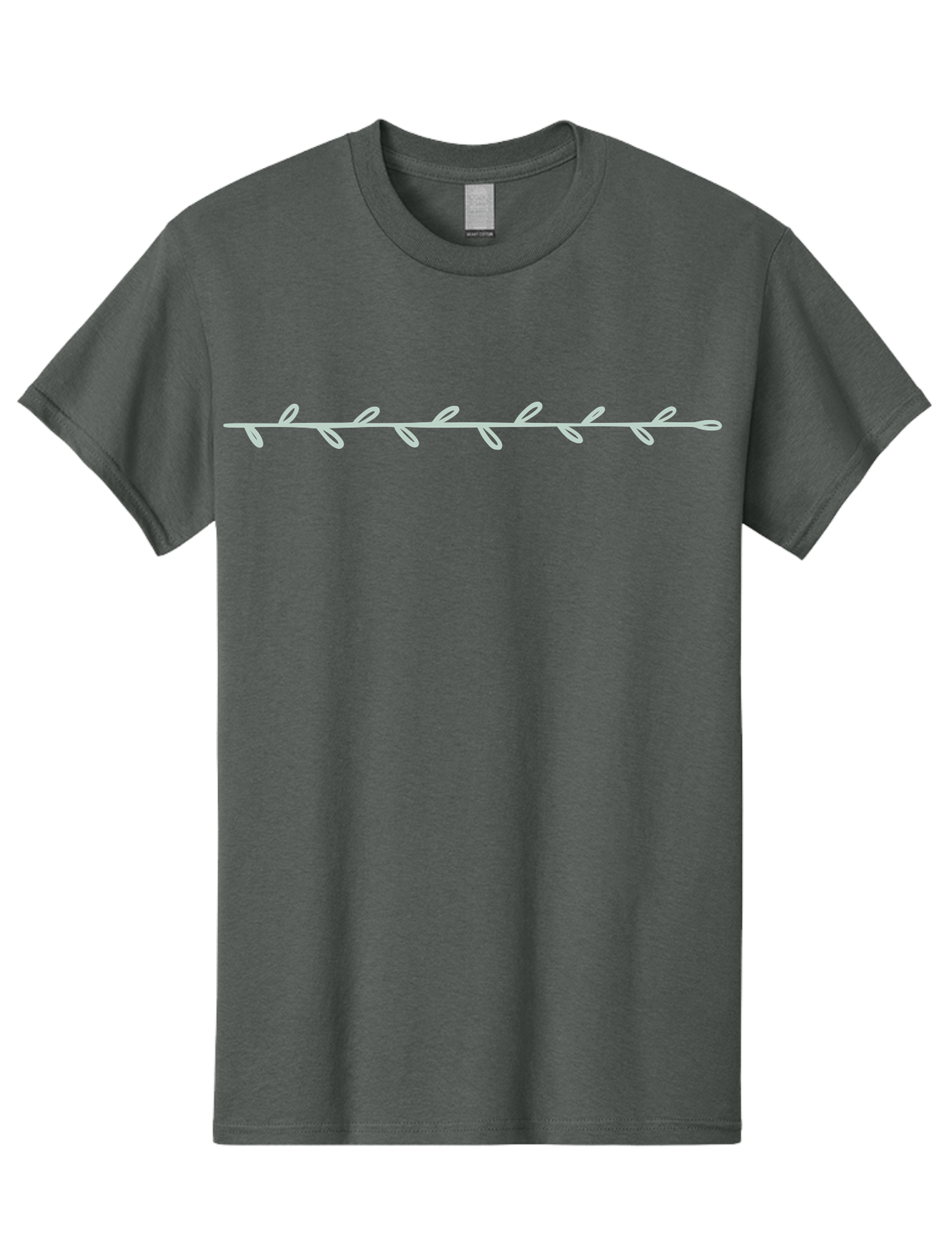 Simple-White-Vine Men'S Graphic Tee, 100% Cotton, Comfortable Casual Summer Wear, Machine Washable, Simple Branch Design, Minimalist Illustration, White Leaves, Delicate Pattern, Elegant Line Art, Modern Graphics, Floral Element Aac113