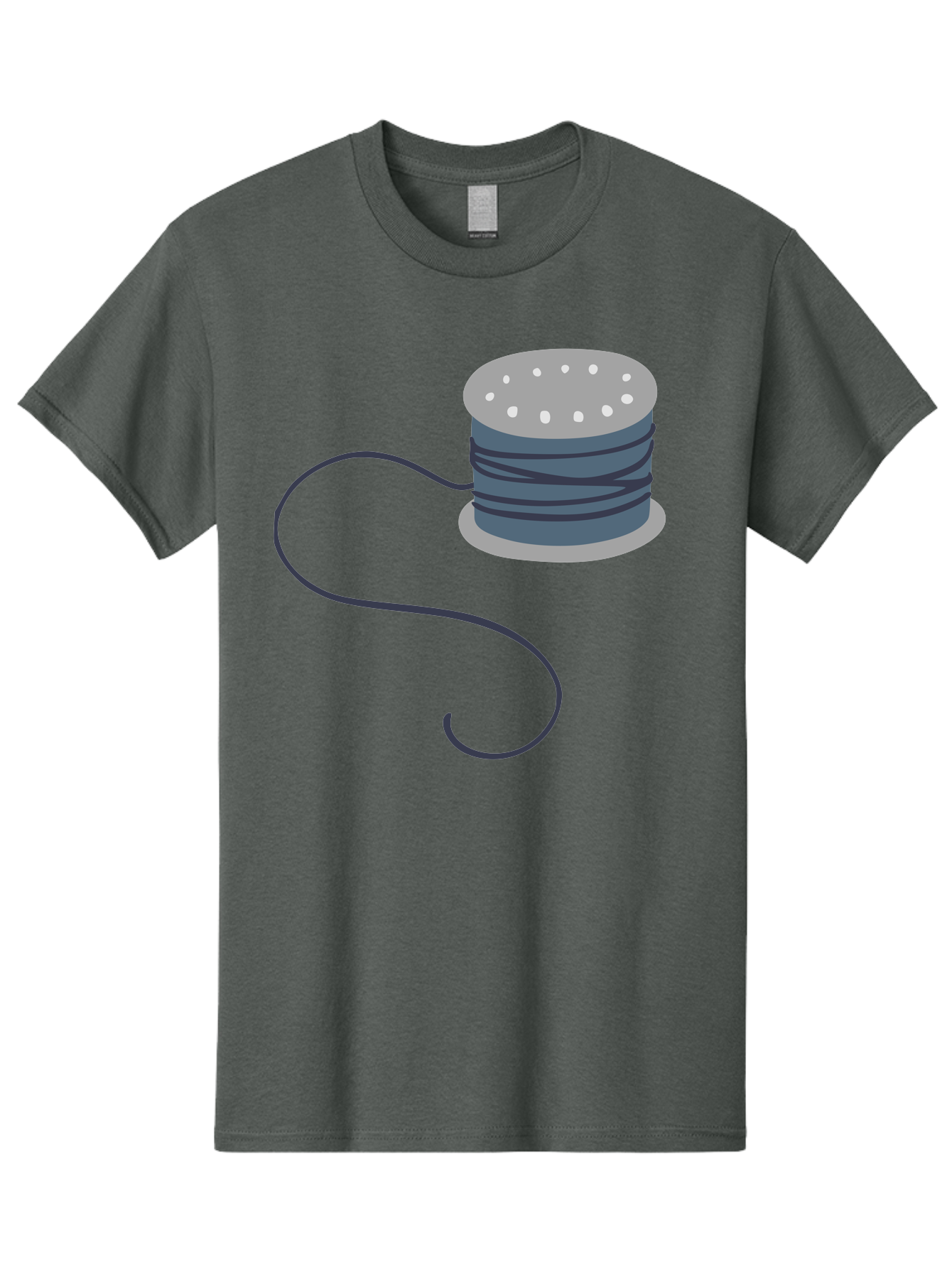 Spool-Of-Thread-3 Men'S Graphic Tee, 100% Cotton, Comfortable Casual Summer Wear, Machine Washable, Spool Of Thread, Sewing Supplies, Crafting Tools, Needlework Accessories, Embroidery Materials, Textile Crafting Aac116