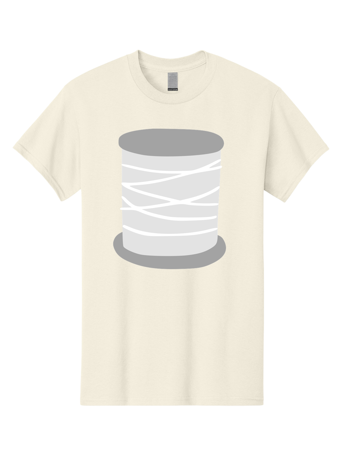 Spool-Of-Thread Men'S Graphic Tee, 100% Cotton, Comfortable Casual Summer Wear, Machine Washable, Spool Of Thread, Sewing Supplies, Crafting Essentials, White Thread, Gray Spool, Minimalist Design, Textile Crafting Aac117