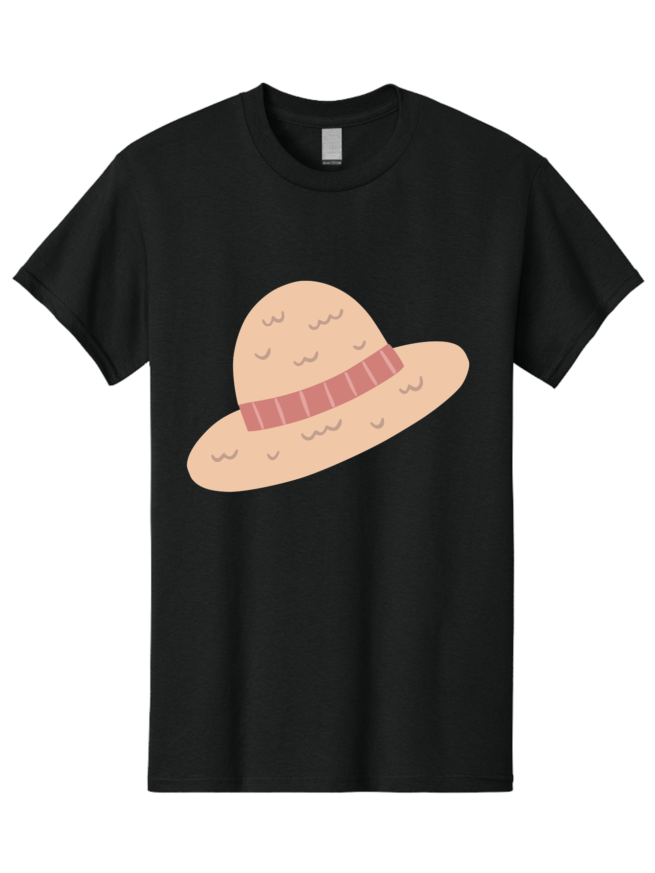 Straw-Hat Men'S Graphic Tee, 100% Cotton, Comfortable Casual Summer Wear, Machine Washable, Straw Hat With Ribbon Band, Summer Hat, Beachwear Fashion, Bohemian Style, Stylish Accessory, Outdoor Gear Aac118