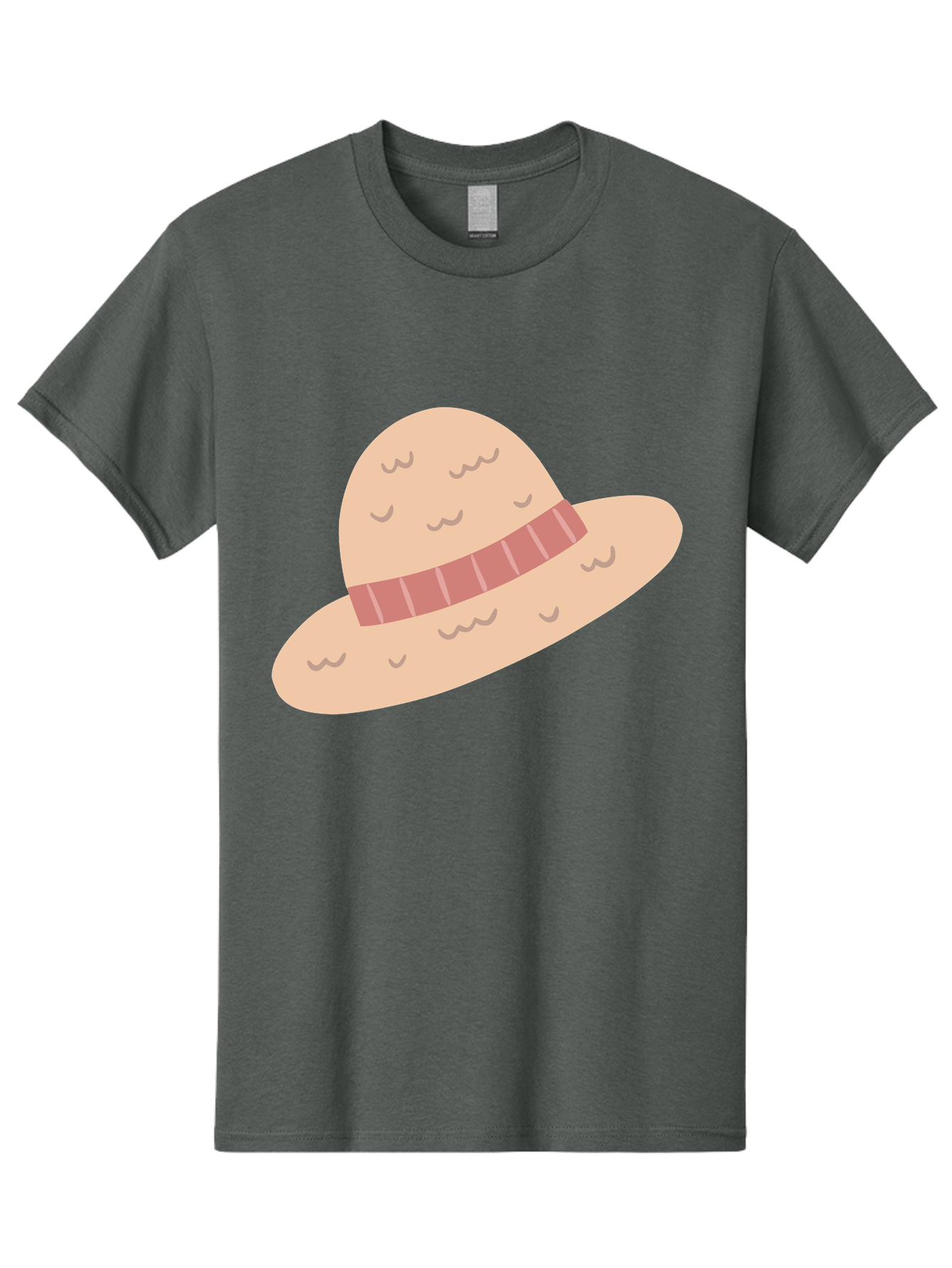 Straw-Hat Men'S Graphic Tee, 100% Cotton, Comfortable Casual Summer Wear, Machine Washable, Straw Hat With Ribbon Band, Summer Hat, Beachwear Fashion, Bohemian Style, Stylish Accessory, Outdoor Gear Aac118