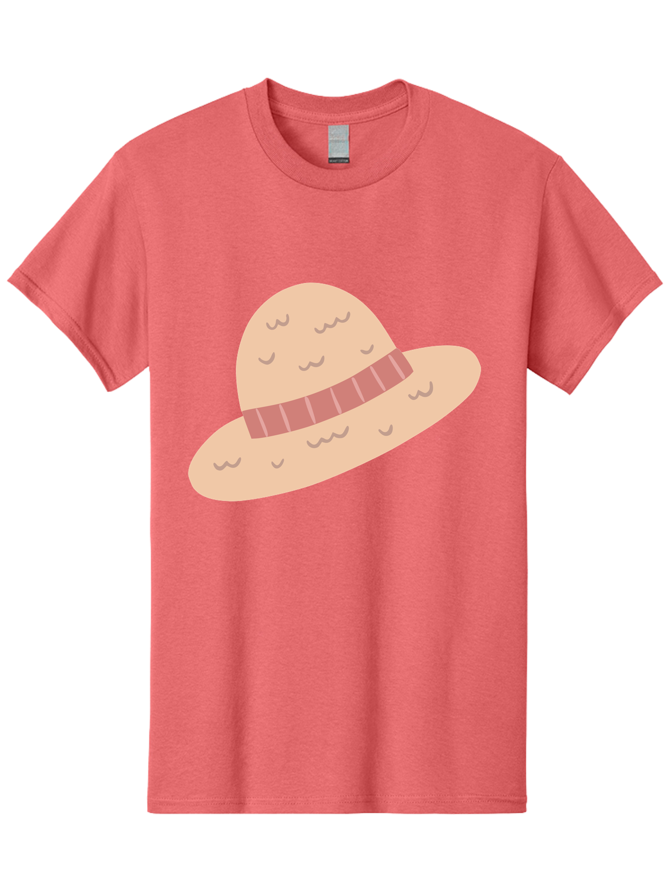 Straw-Hat Men'S Graphic Tee, 100% Cotton, Comfortable Casual Summer Wear, Machine Washable, Straw Hat With Ribbon Band, Summer Hat, Beachwear Fashion, Bohemian Style, Stylish Accessory, Outdoor Gear Aac118