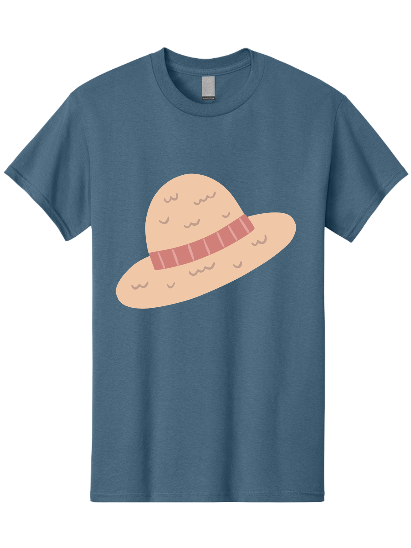 Straw-Hat Men'S Graphic Tee, 100% Cotton, Comfortable Casual Summer Wear, Machine Washable, Straw Hat With Ribbon Band, Summer Hat, Beachwear Fashion, Bohemian Style, Stylish Accessory, Outdoor Gear Aac118