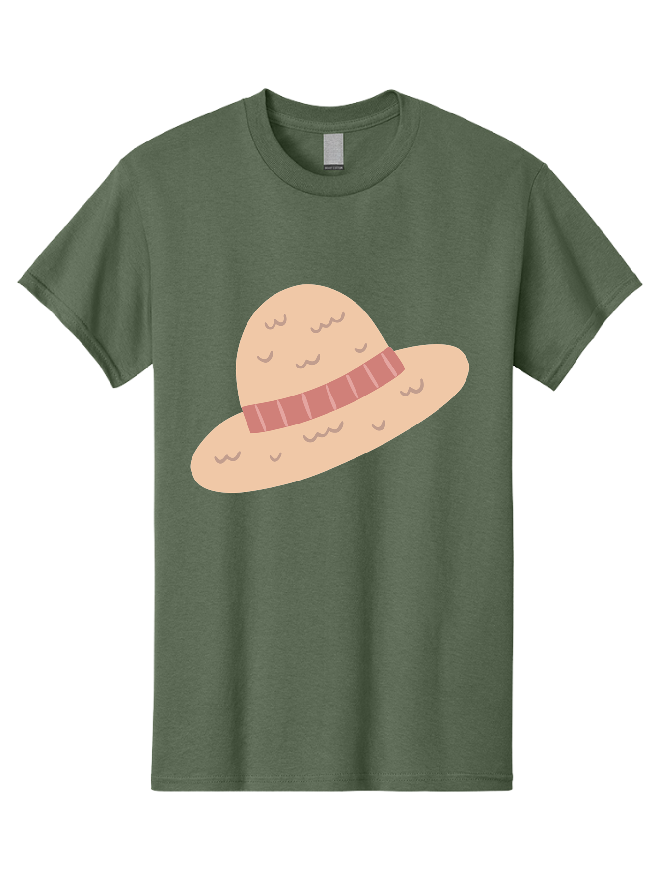 Straw-Hat Men'S Graphic Tee, 100% Cotton, Comfortable Casual Summer Wear, Machine Washable, Straw Hat With Ribbon Band, Summer Hat, Beachwear Fashion, Bohemian Style, Stylish Accessory, Outdoor Gear Aac118