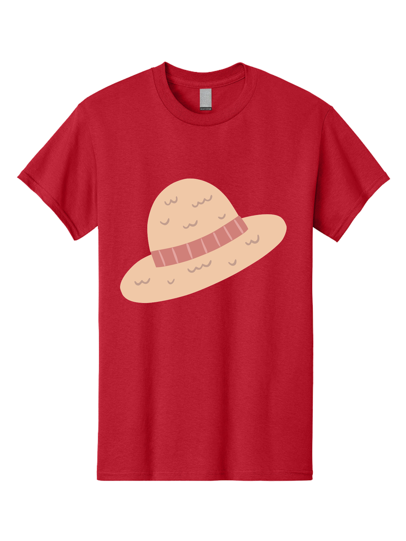 Straw-Hat Men'S Graphic Tee, 100% Cotton, Comfortable Casual Summer Wear, Machine Washable, Straw Hat With Ribbon Band, Summer Hat, Beachwear Fashion, Bohemian Style, Stylish Accessory, Outdoor Gear Aac118