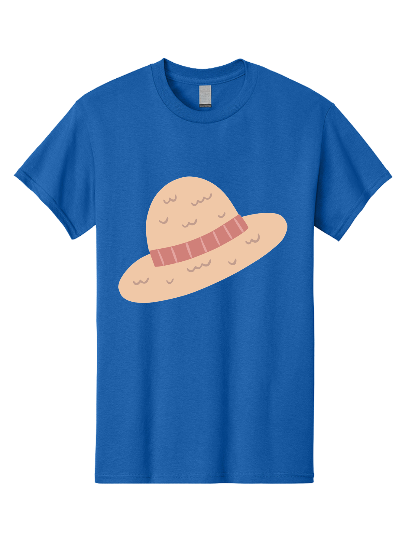 Straw-Hat Men'S Graphic Tee, 100% Cotton, Comfortable Casual Summer Wear, Machine Washable, Straw Hat With Ribbon Band, Summer Hat, Beachwear Fashion, Bohemian Style, Stylish Accessory, Outdoor Gear Aac118