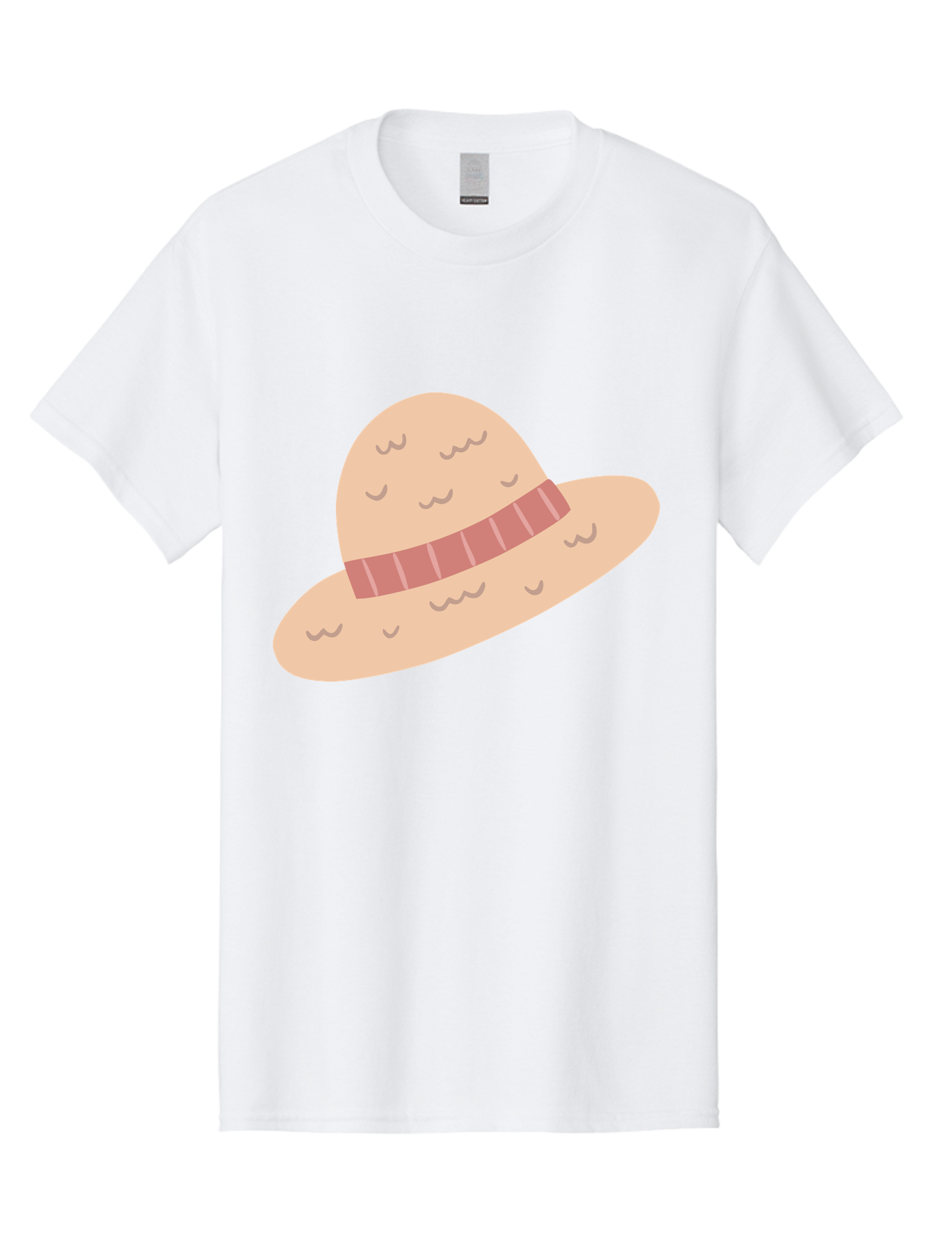 Straw-Hat Men'S Graphic Tee, 100% Cotton, Comfortable Casual Summer Wear, Machine Washable, Straw Hat With Ribbon Band, Summer Hat, Beachwear Fashion, Bohemian Style, Stylish Accessory, Outdoor Gear Aac118