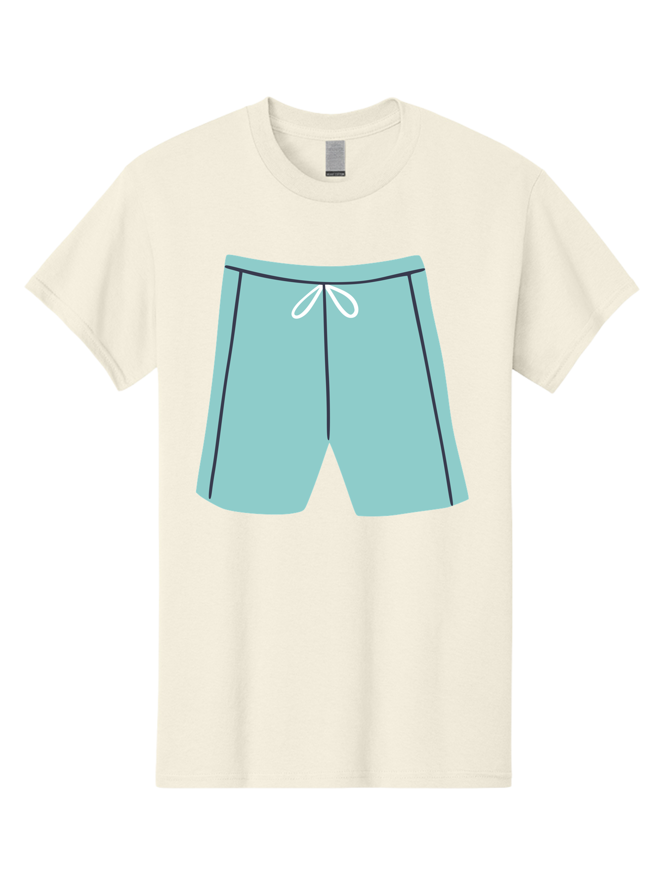 Teal-Shorts Men'S Graphic Tee, 100% Cotton, Comfortable Casual Summer Wear, Machine Washable, Teal Shorts, Drawstring Waist, Black Stripes, Athletic Wear, Casual Fashion, Comfortable Clothing, Relaxed Fit, Summer Style Aac123