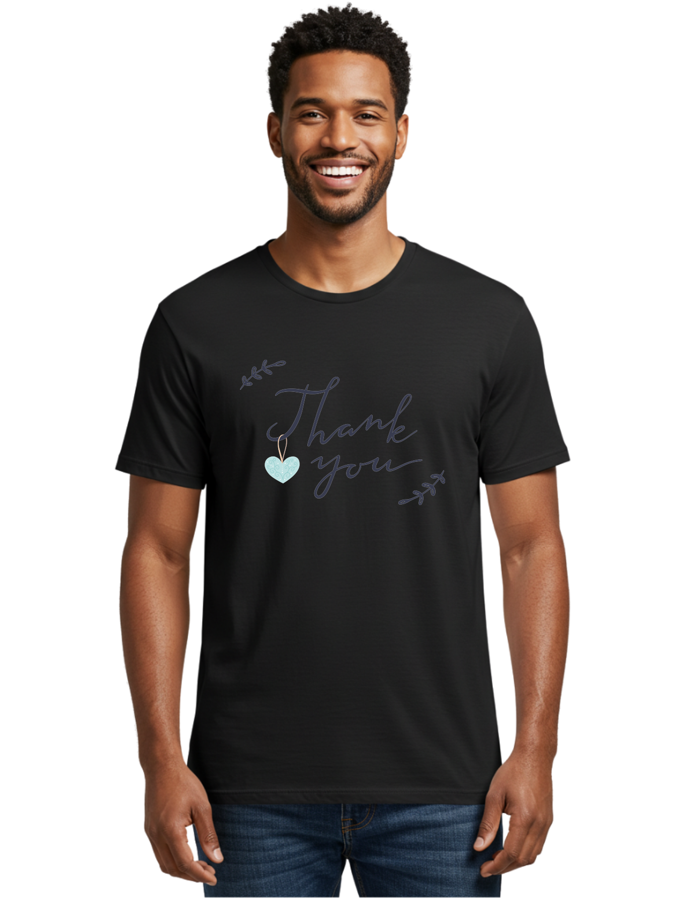 Thank-You-1 Men'S Graphic Tee, 100% Cotton, Comfortable Casual Summer Wear, Machine Washable, Thank You Message, Gratitude, Appreciation, Heart Symbol, Love, Kindness, Positive Vibes, Sweet Gesture, Purple Script, Glittery Heart Aac124