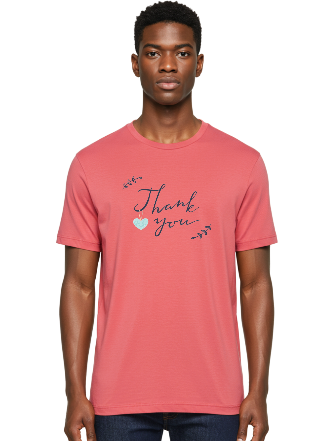 Thank-You-1 Men'S Graphic Tee, 100% Cotton, Comfortable Casual Summer Wear, Machine Washable, Thank You Message, Gratitude, Appreciation, Heart Symbol, Love, Kindness, Positive Vibes, Sweet Gesture, Purple Script, Glittery Heart Aac124