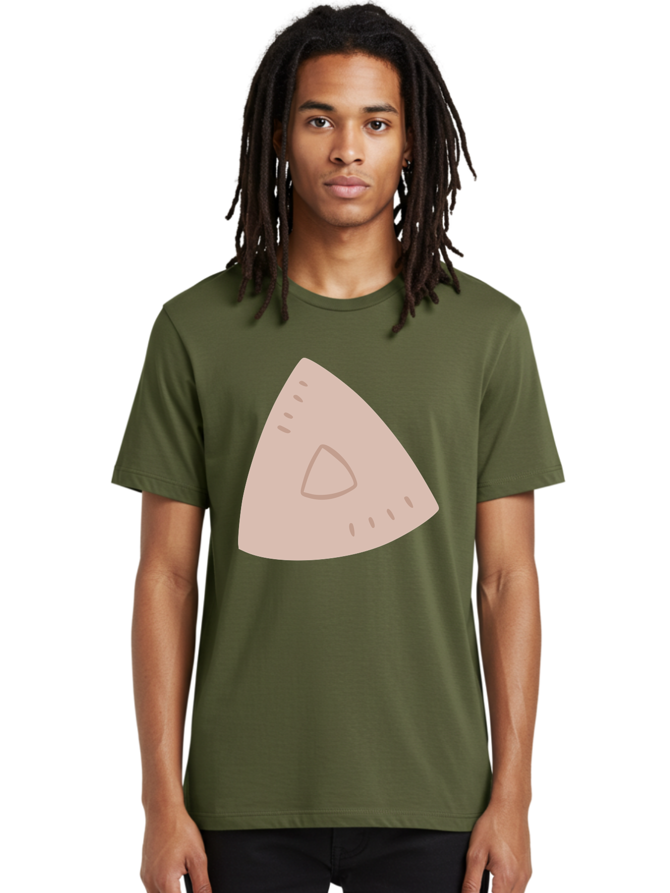 Triangle Men'S Graphic Tee, 100% Cotton, Comfortable Casual Summer Wear, Machine Washable, Tricorn Hat, Pirate Hat, Historical Fashion, 18Th Century Style, Cartoon Illustration, Minimalist Design, Simple Shapes, Muted Colors, Vintage Accessory Aac129