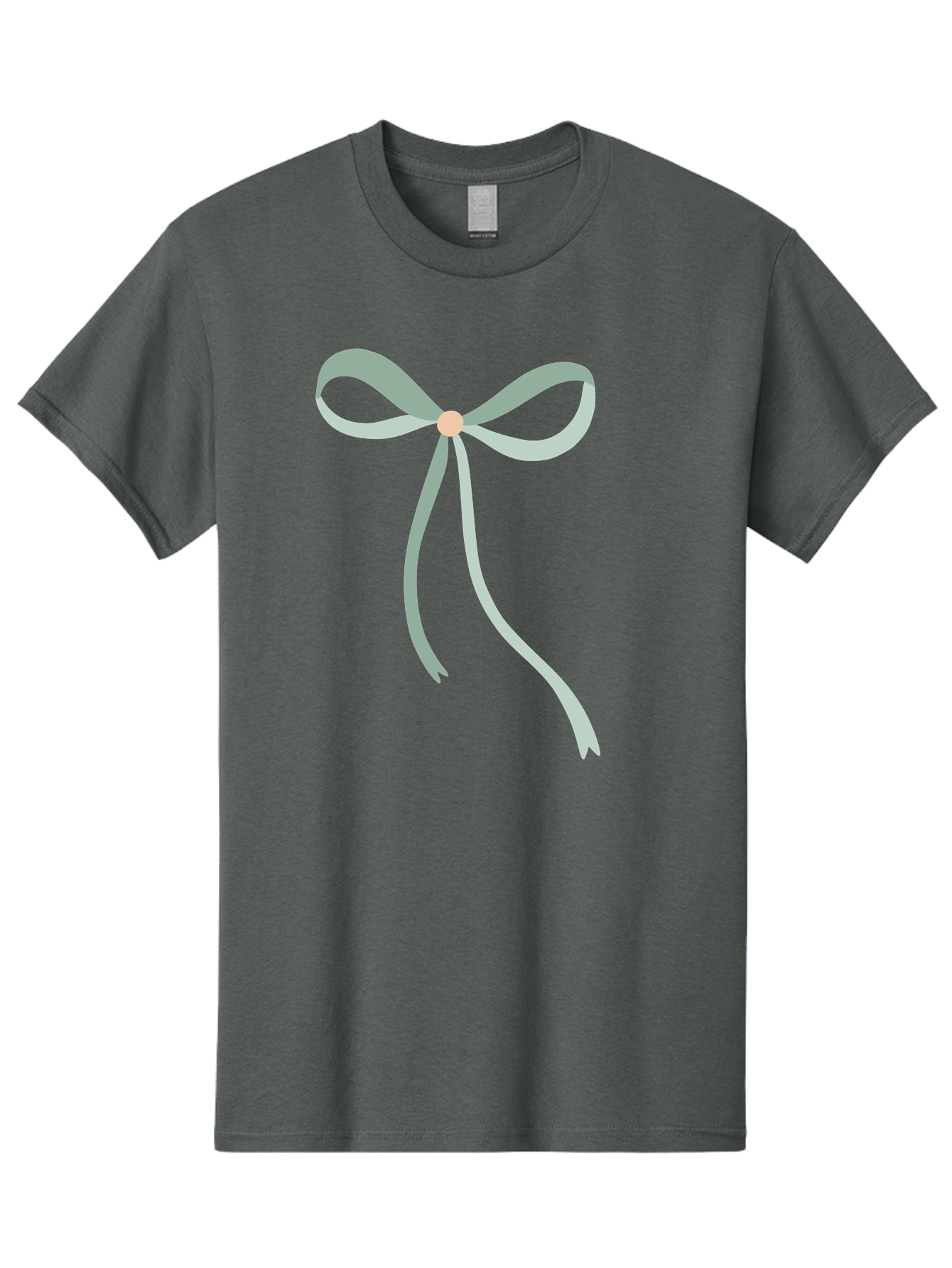 White-Bow Men'S Graphic Tee, 100% Cotton, Comfortable Casual Summer Wear, Machine Washable, Grey Ribbon, Bow Decoration, Gift Wrapping, Celebratory Decor, Party Favors, Elegant Design, Soft Pastel, Minimalist Style Aac134