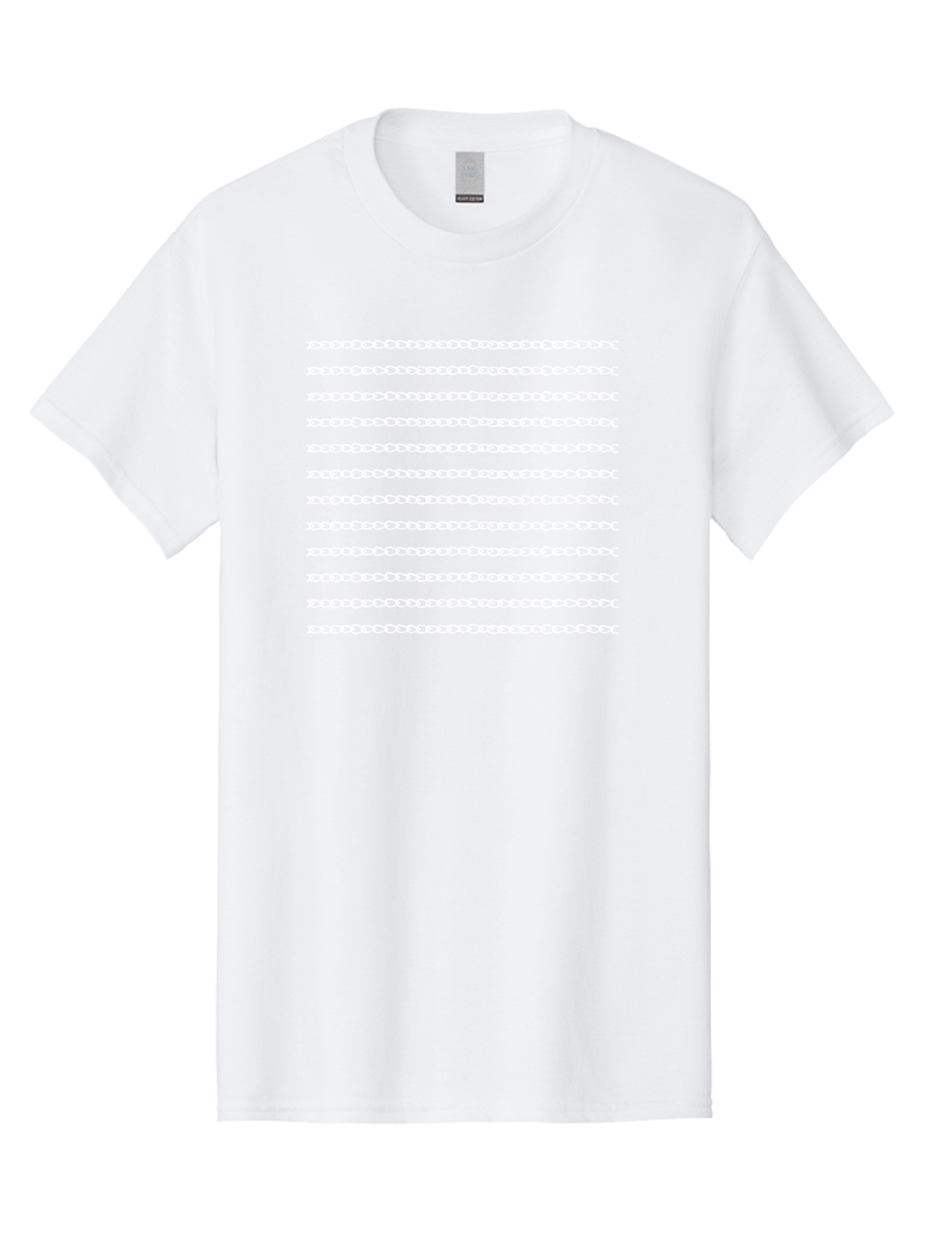 White-Chain-Pattern Men'S Graphic Tee, 100% Cotton, Comfortable Casual Summer Wear, Machine Washable, Chain Link Pattern, Seamless Texture, White Background, Subtle Design, Minimalist Aesthetic, Repeating Motif, Decorative Element, Aac135
