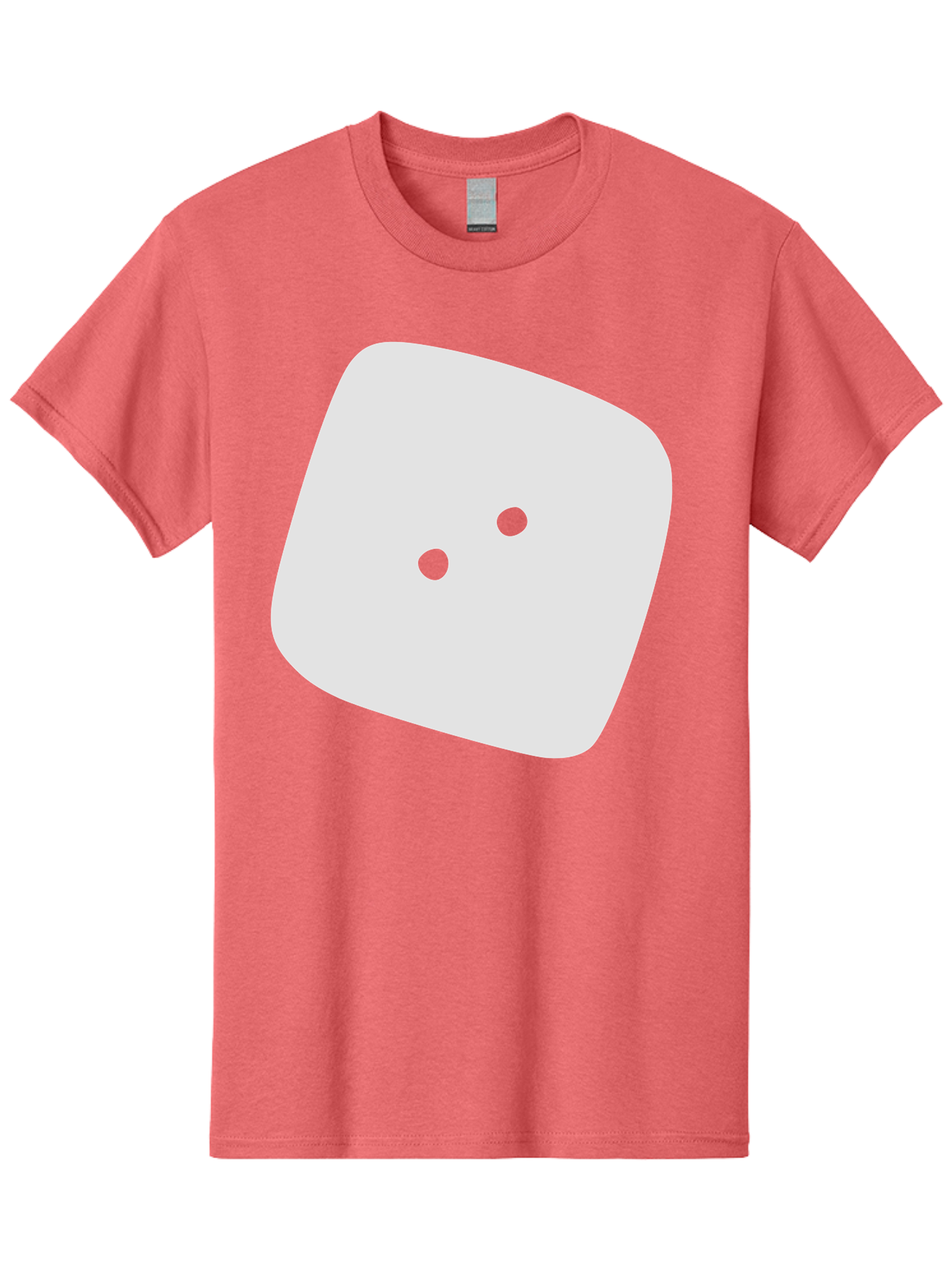 White-Rounded-Square-With-Two-Green-Dots Men'S Graphic Tee, 100% Cotton, Comfortable Casual Summer Wear, Machine Washable, Simple Smiley Face, Minimalist Design, Cute Emoji, Rounded Square Shape, Green Dots, Friendly Expression, Digital Icon, Aac137