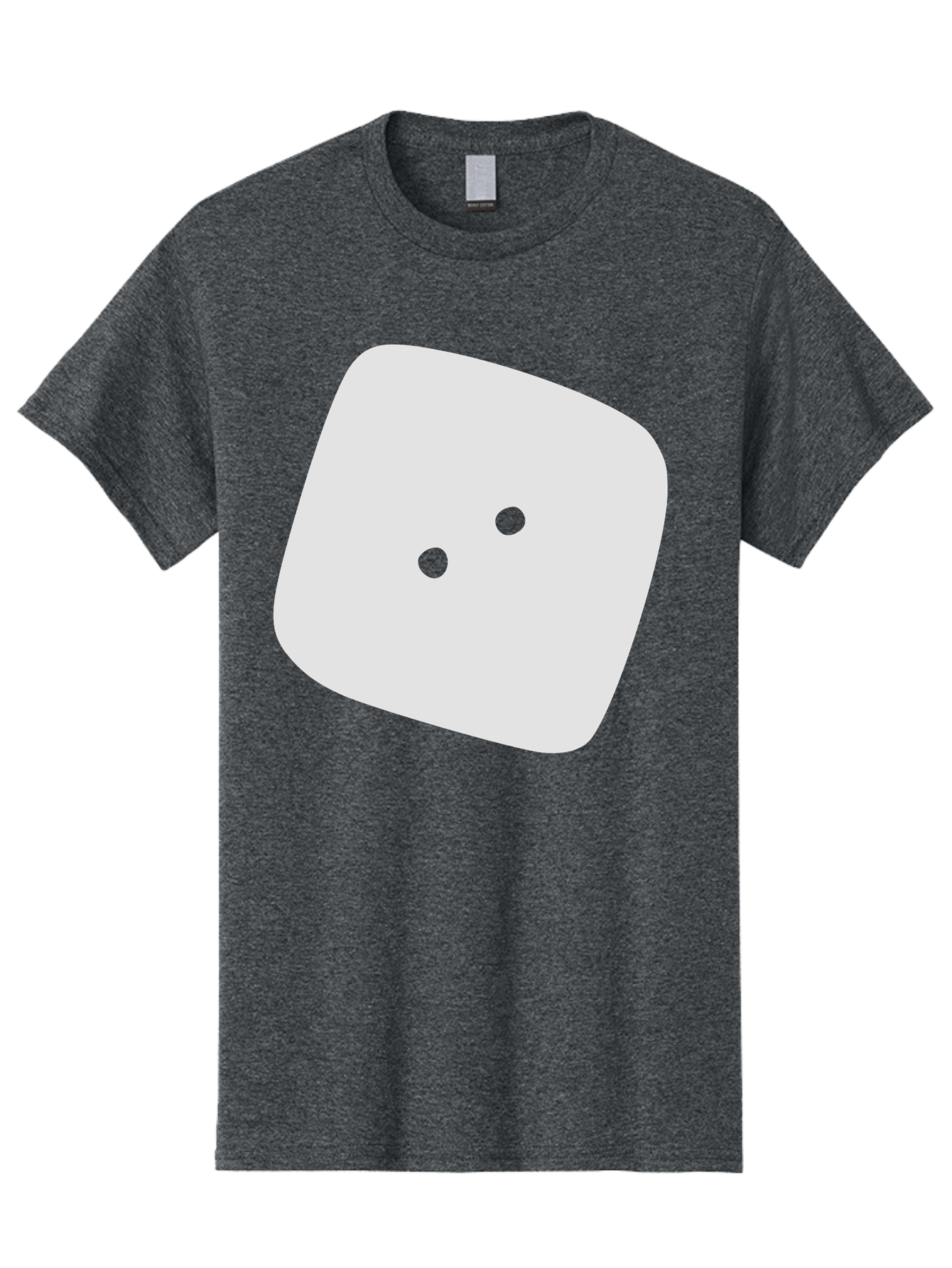 White-Rounded-Square-With-Two-Green-Dots Men'S Graphic Tee, 100% Cotton, Comfortable Casual Summer Wear, Machine Washable, Simple Smiley Face, Minimalist Design, Cute Emoji, Rounded Square Shape, Green Dots, Friendly Expression, Digital Icon, Aac137