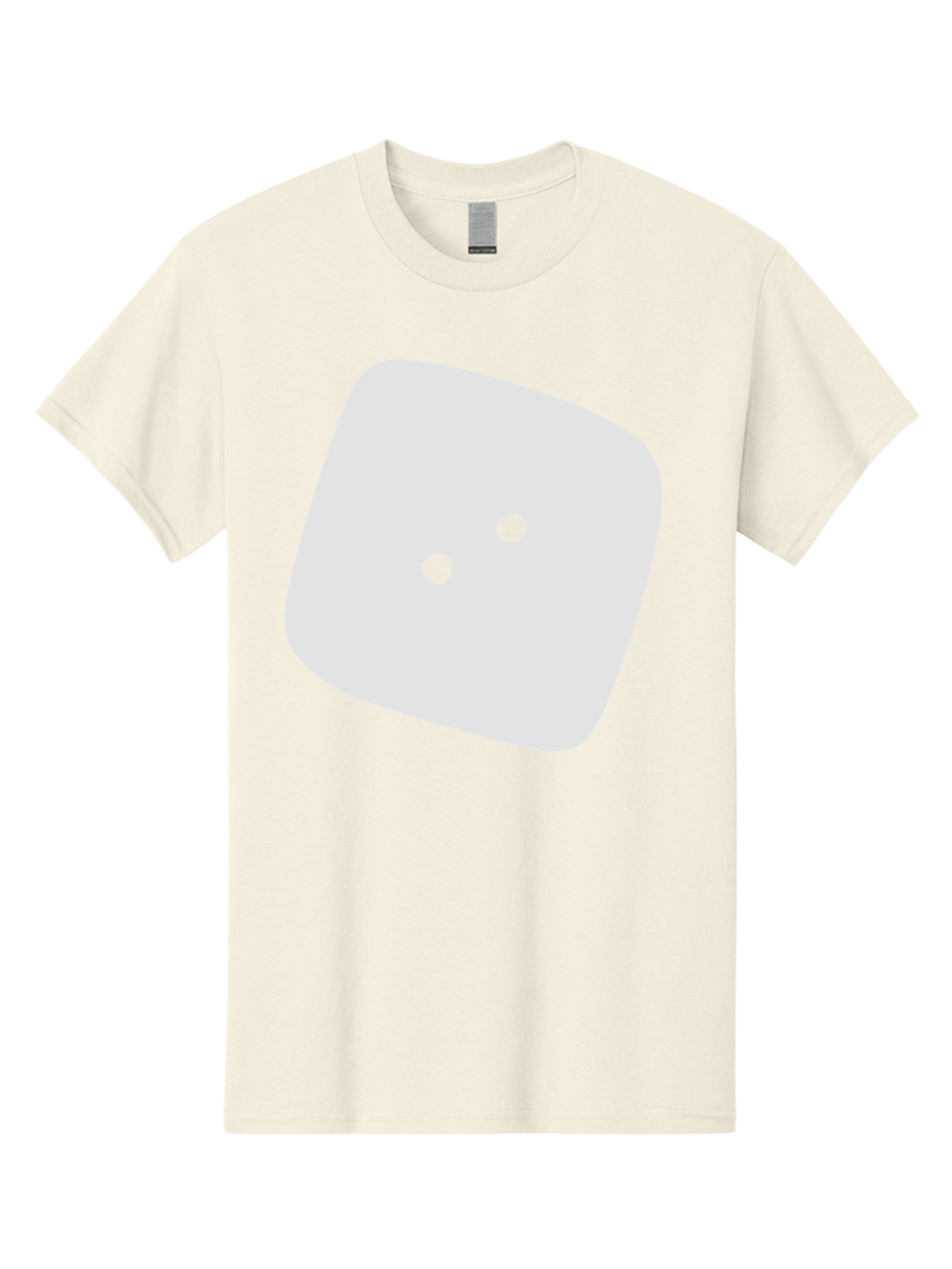 White-Rounded-Square-With-Two-Green-Dots Men'S Graphic Tee, 100% Cotton, Comfortable Casual Summer Wear, Machine Washable, Simple Smiley Face, Minimalist Design, Cute Emoji, Rounded Square Shape, Green Dots, Friendly Expression, Digital Icon, Aac137