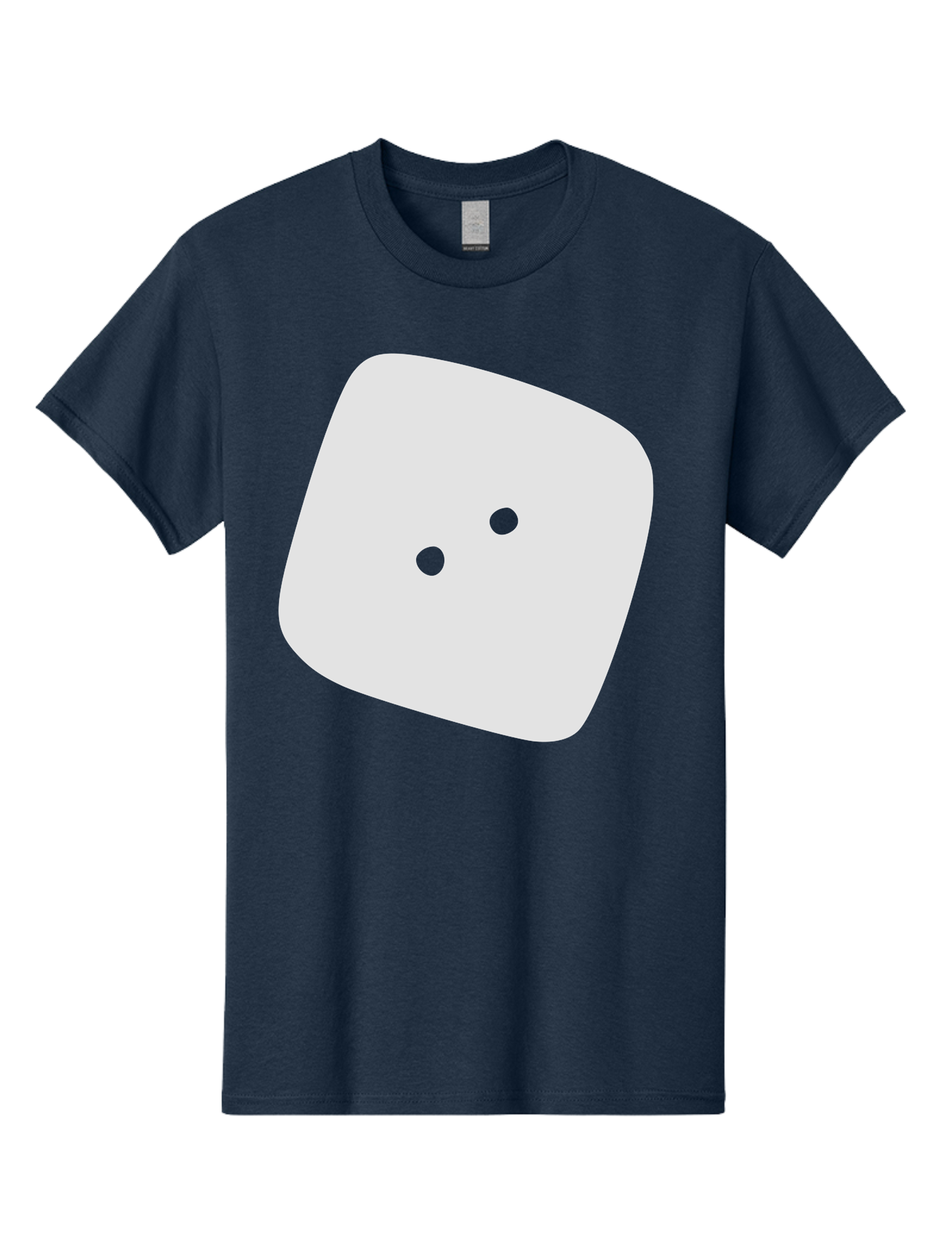 White-Rounded-Square-With-Two-Green-Dots Men'S Graphic Tee, 100% Cotton, Comfortable Casual Summer Wear, Machine Washable, Simple Smiley Face, Minimalist Design, Cute Emoji, Rounded Square Shape, Green Dots, Friendly Expression, Digital Icon, Aac137