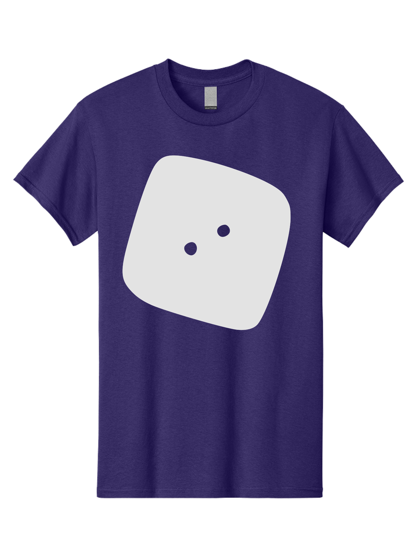 White-Rounded-Square-With-Two-Green-Dots Men'S Graphic Tee, 100% Cotton, Comfortable Casual Summer Wear, Machine Washable, Simple Smiley Face, Minimalist Design, Cute Emoji, Rounded Square Shape, Green Dots, Friendly Expression, Digital Icon, Aac137