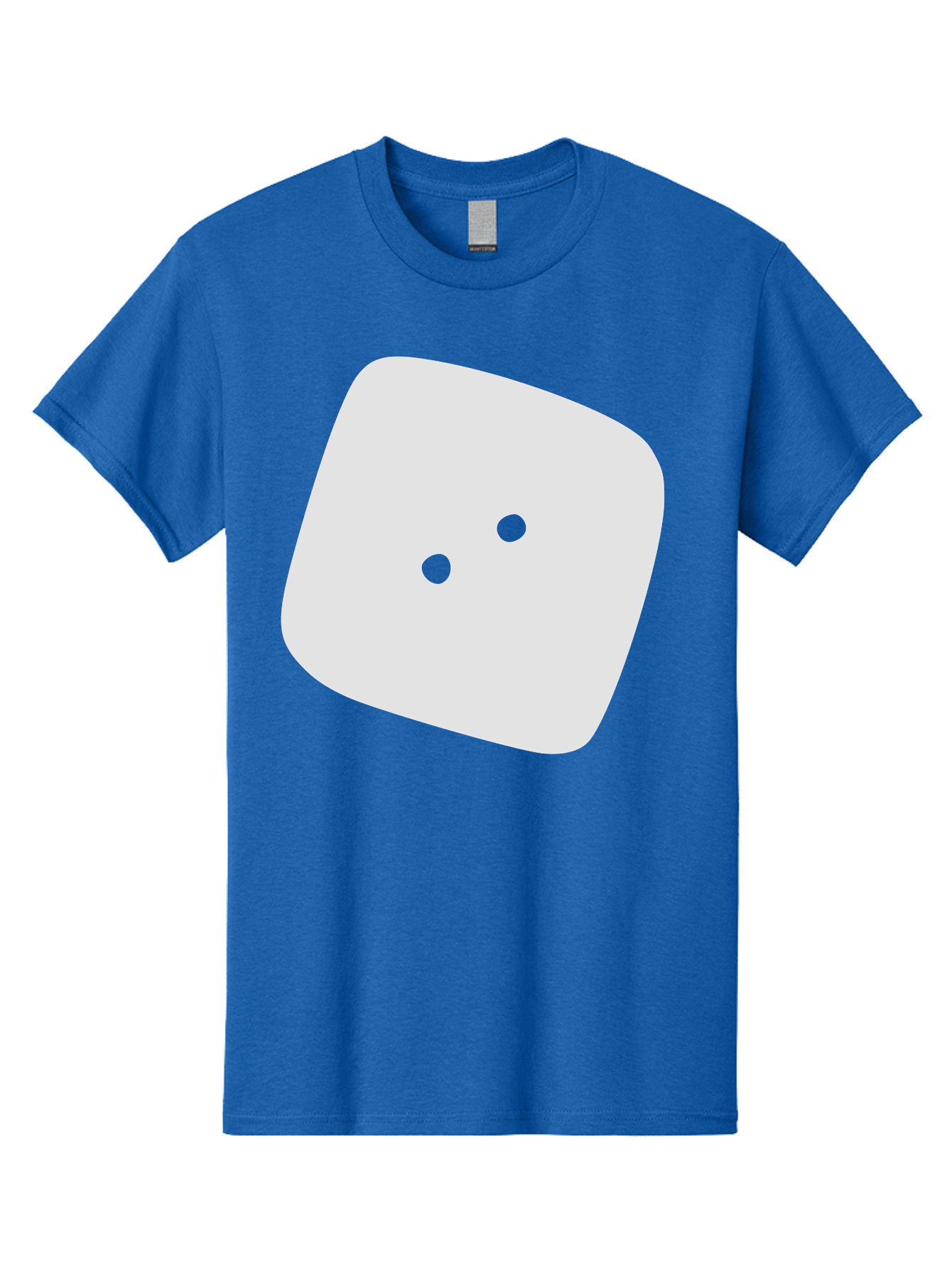 White-Rounded-Square-With-Two-Green-Dots Men'S Graphic Tee, 100% Cotton, Comfortable Casual Summer Wear, Machine Washable, Simple Smiley Face, Minimalist Design, Cute Emoji, Rounded Square Shape, Green Dots, Friendly Expression, Digital Icon, Aac137