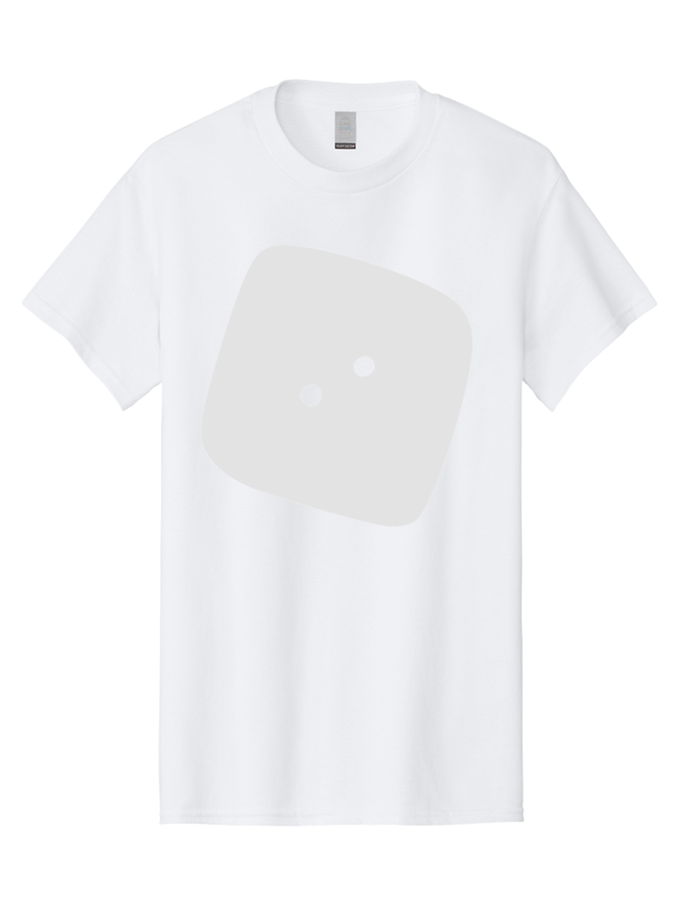 White-Rounded-Square-With-Two-Green-Dots Men'S Graphic Tee, 100% Cotton, Comfortable Casual Summer Wear, Machine Washable, Simple Smiley Face, Minimalist Design, Cute Emoji, Rounded Square Shape, Green Dots, Friendly Expression, Digital Icon, Aac137