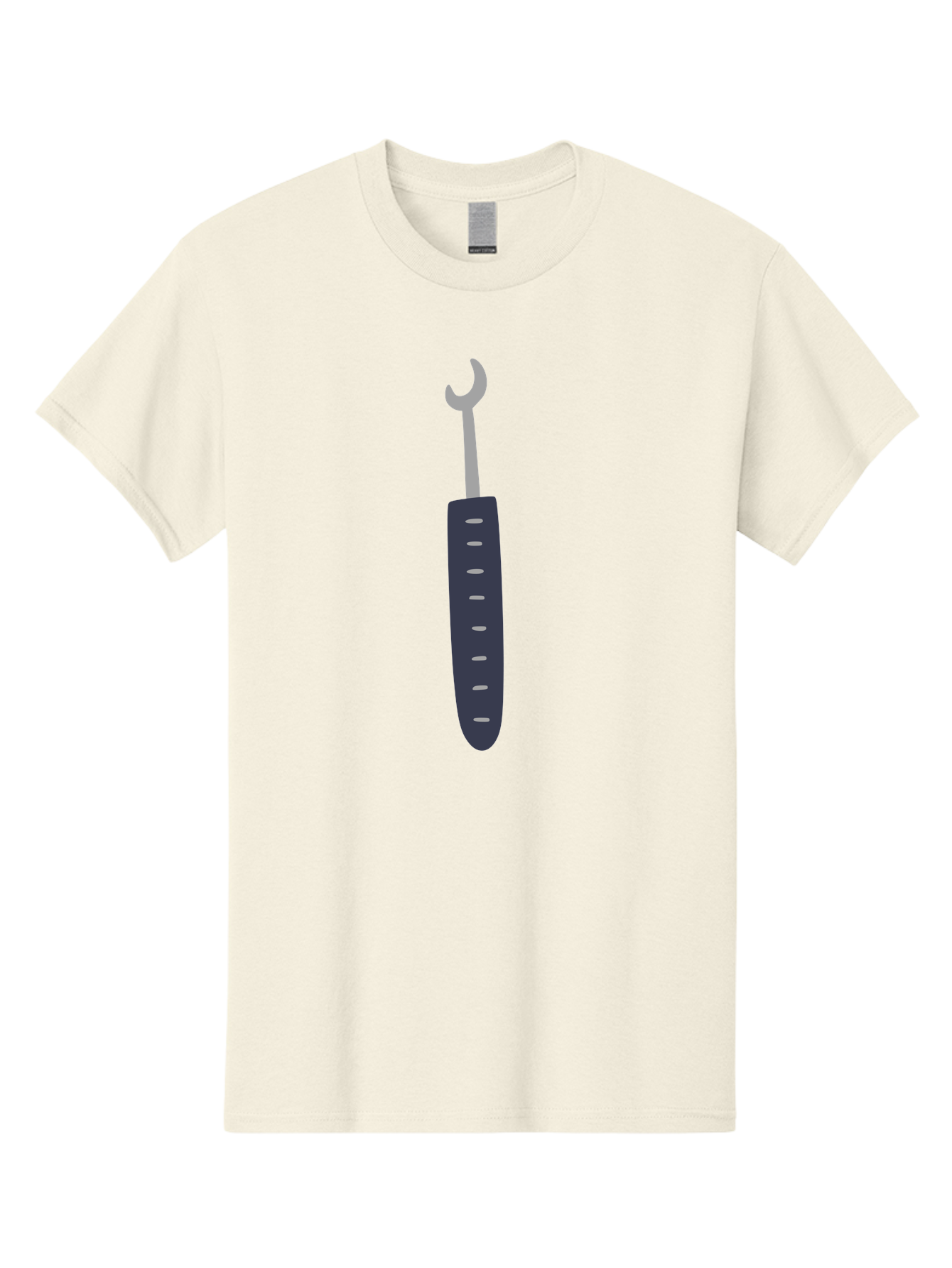 Wrench Men'S Graphic Tee, 100% Cotton, Comfortable Casual Summer Wear, Machine Washable, Adjustable Wrench, Metal Tool, Silver Wrench, Black Handle, Ergonomic Grip, Technical Illustration, Modern Design, Hand Tool Aac140