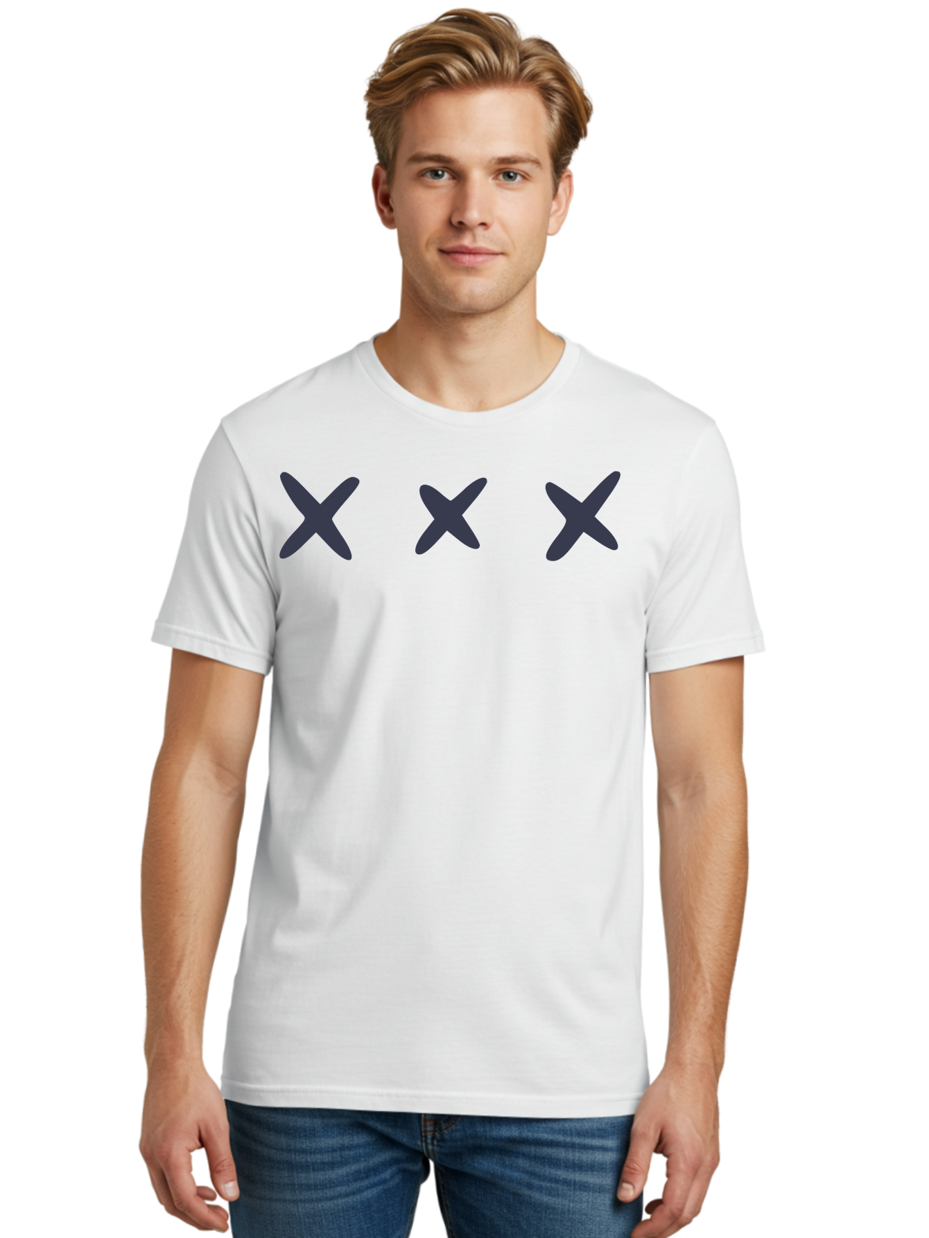X-Marks-1 Men'S Graphic Tee, 100% Cotton, Comfortable Casual Summer Wear, Machine Washable, X Symbol, Delete Icon, Close Button, Cancel Sign, Cross Mark, Removal Indicator, Negative Symbol Aac142