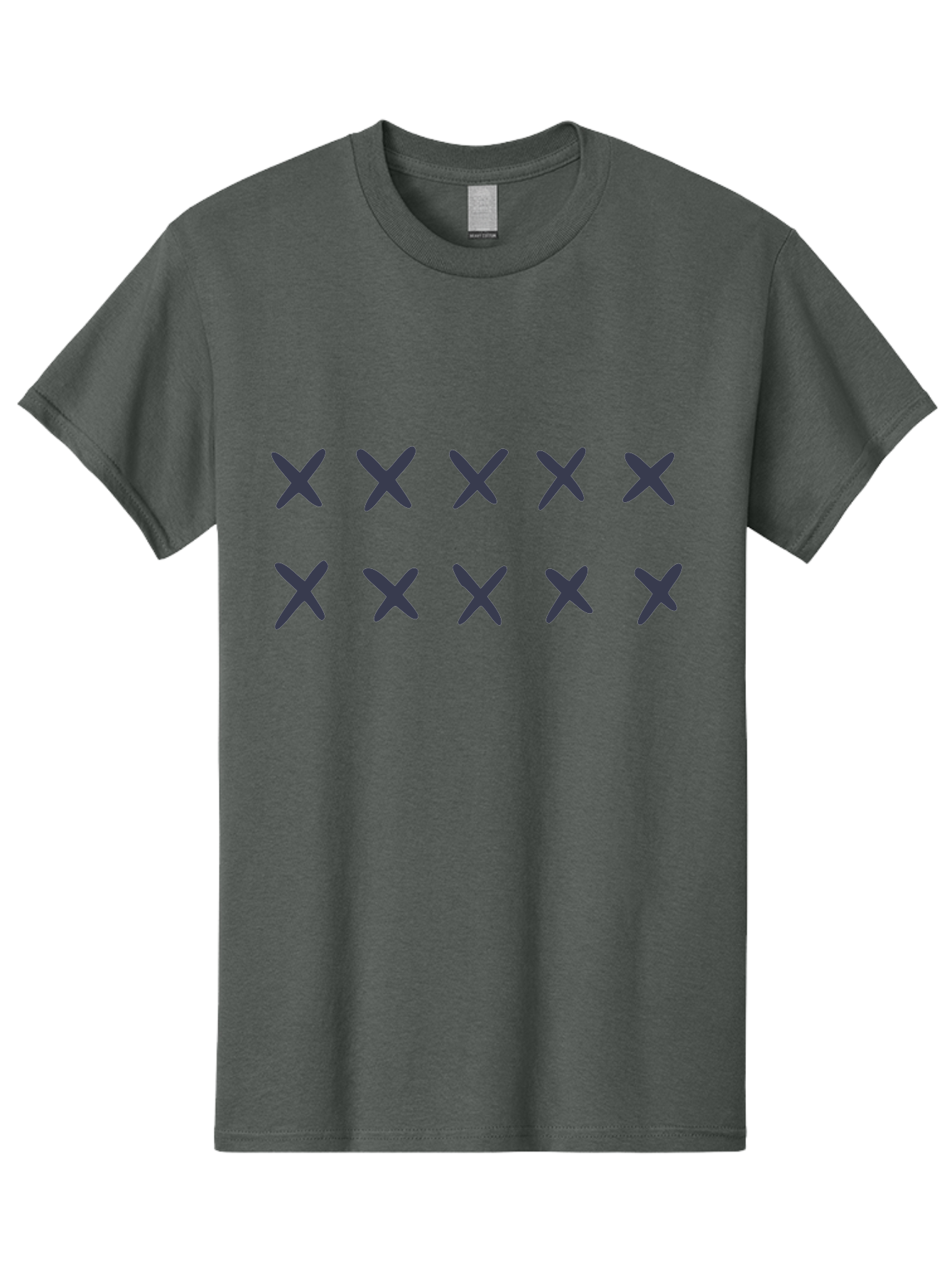 X-Marks Men'S Graphic Tee, 100% Cotton, Comfortable Casual Summer Wear, Machine Washable, Gray X Marks, Multiple X Symbols, Repetitive Pattern, Dark Gray Crosses, Identical Marks, Row Of X'S, Simple Design Elements, Symmetrical Arrangement Aac143
