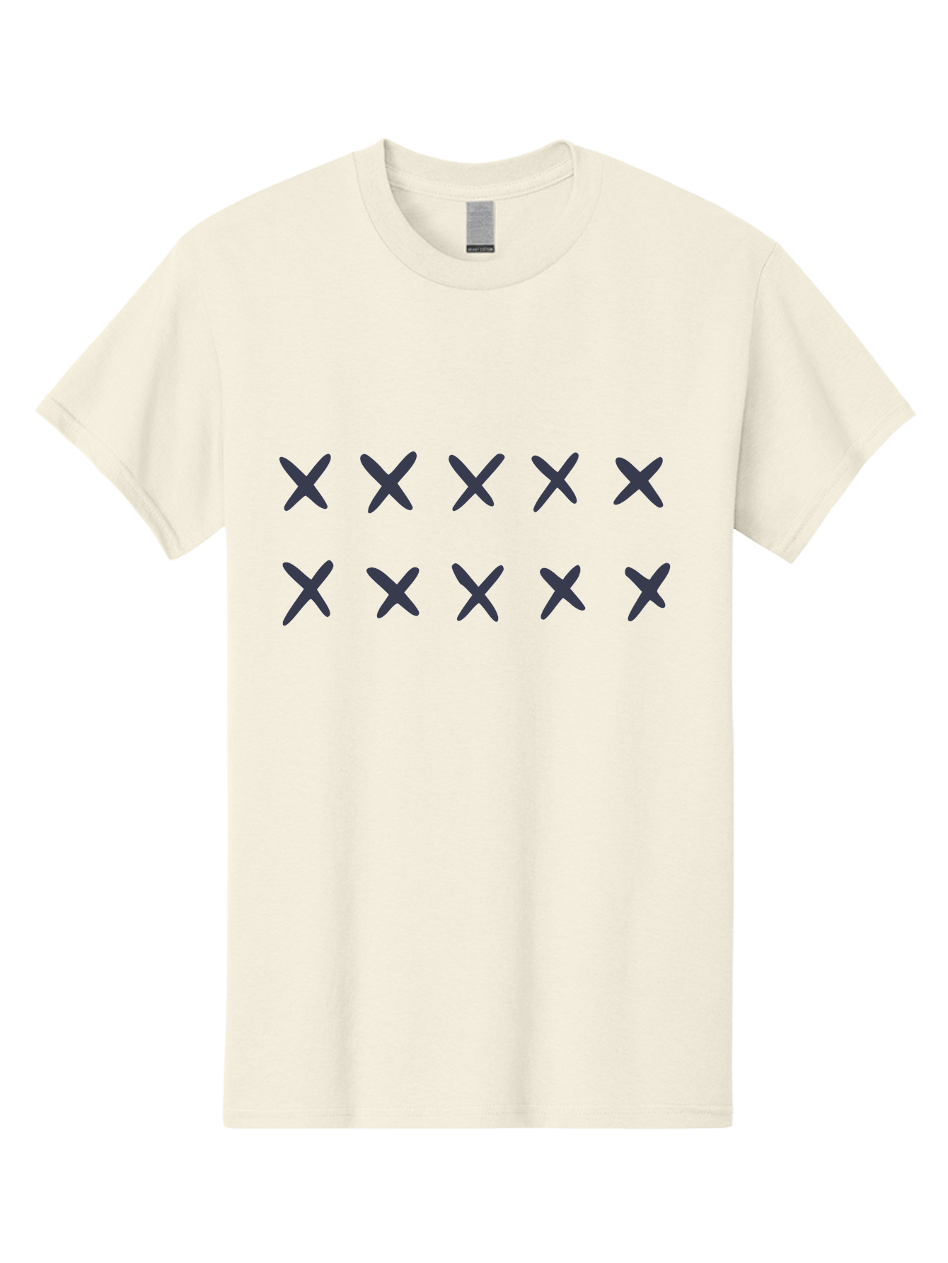 X-Marks Men'S Graphic Tee, 100% Cotton, Comfortable Casual Summer Wear, Machine Washable, Gray X Marks, Multiple X Symbols, Repetitive Pattern, Dark Gray Crosses, Identical Marks, Row Of X'S, Simple Design Elements, Symmetrical Arrangement Aac143
