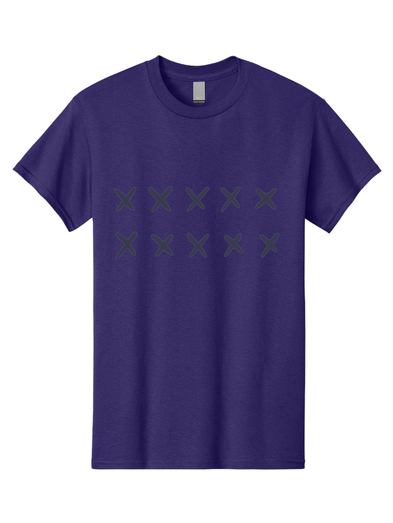 X-Marks Men'S Graphic Tee, 100% Cotton, Comfortable Casual Summer Wear, Machine Washable, Gray X Marks, Multiple X Symbols, Repetitive Pattern, Dark Gray Crosses, Identical Marks, Row Of X'S, Simple Design Elements, Symmetrical Arrangement Aac143